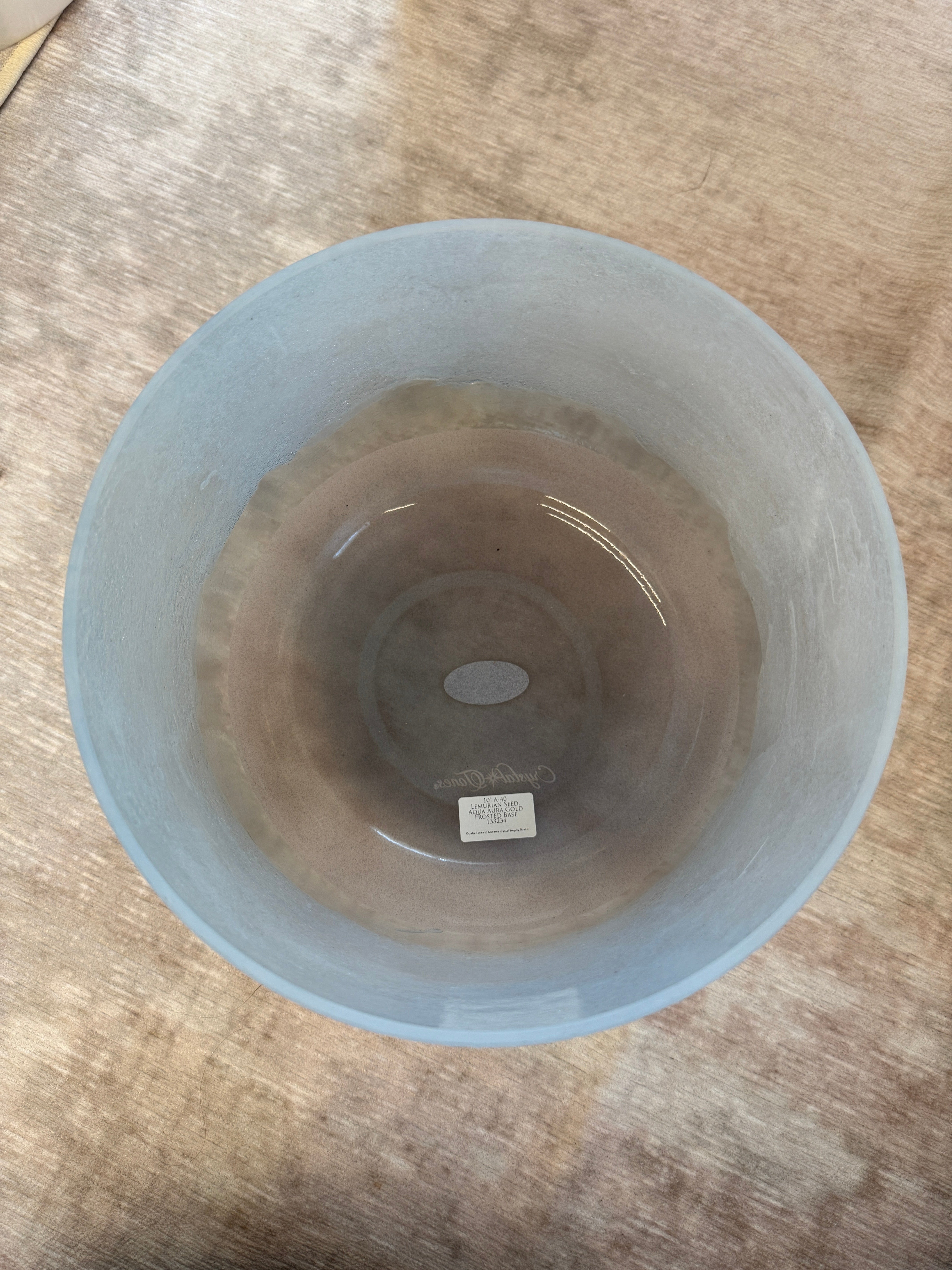 10" A-40 Lemurian Seed, Aqua Aura Gold, Frosted Base 133234 Crystal Tones® Alchemy Singing Bowl