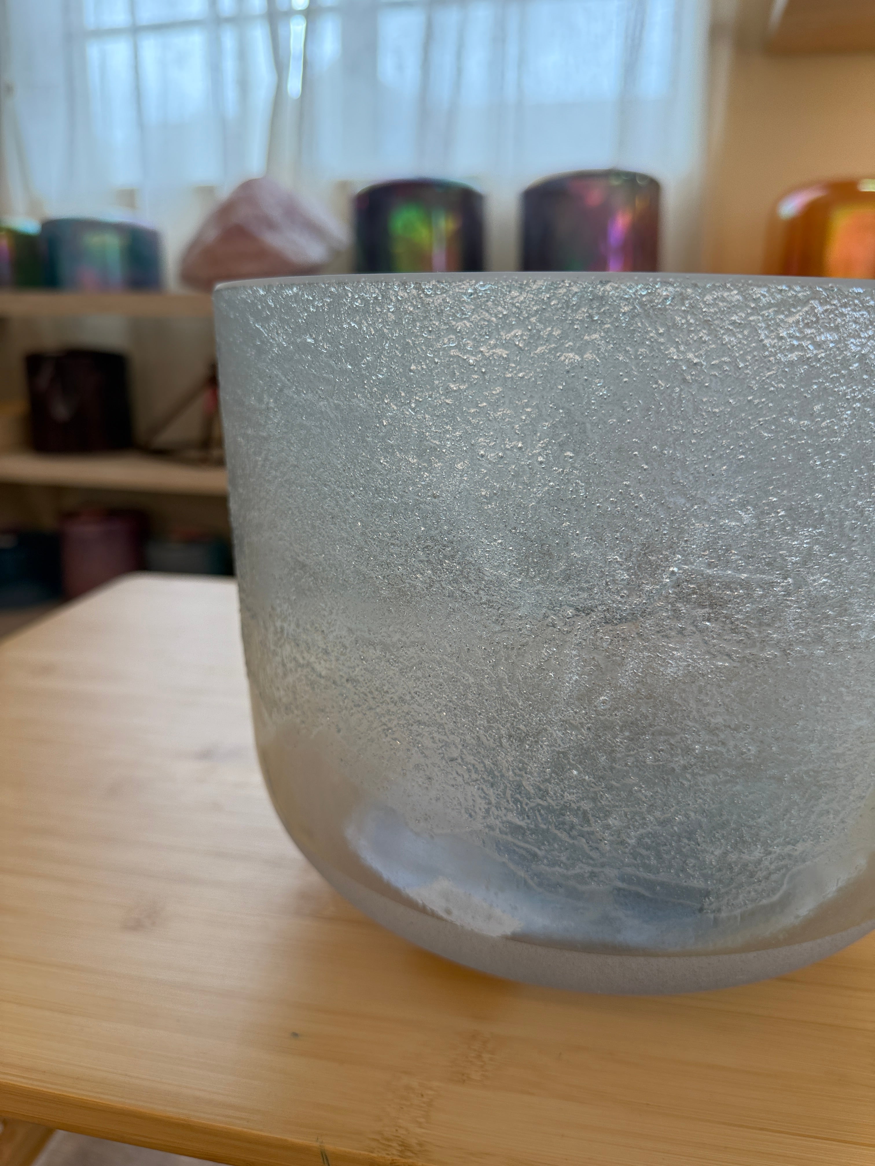 10" A-40 Lemurian Seed, Aqua Aura Gold, Frosted Base 133234 Crystal Tones® Alchemy Singing Bowl