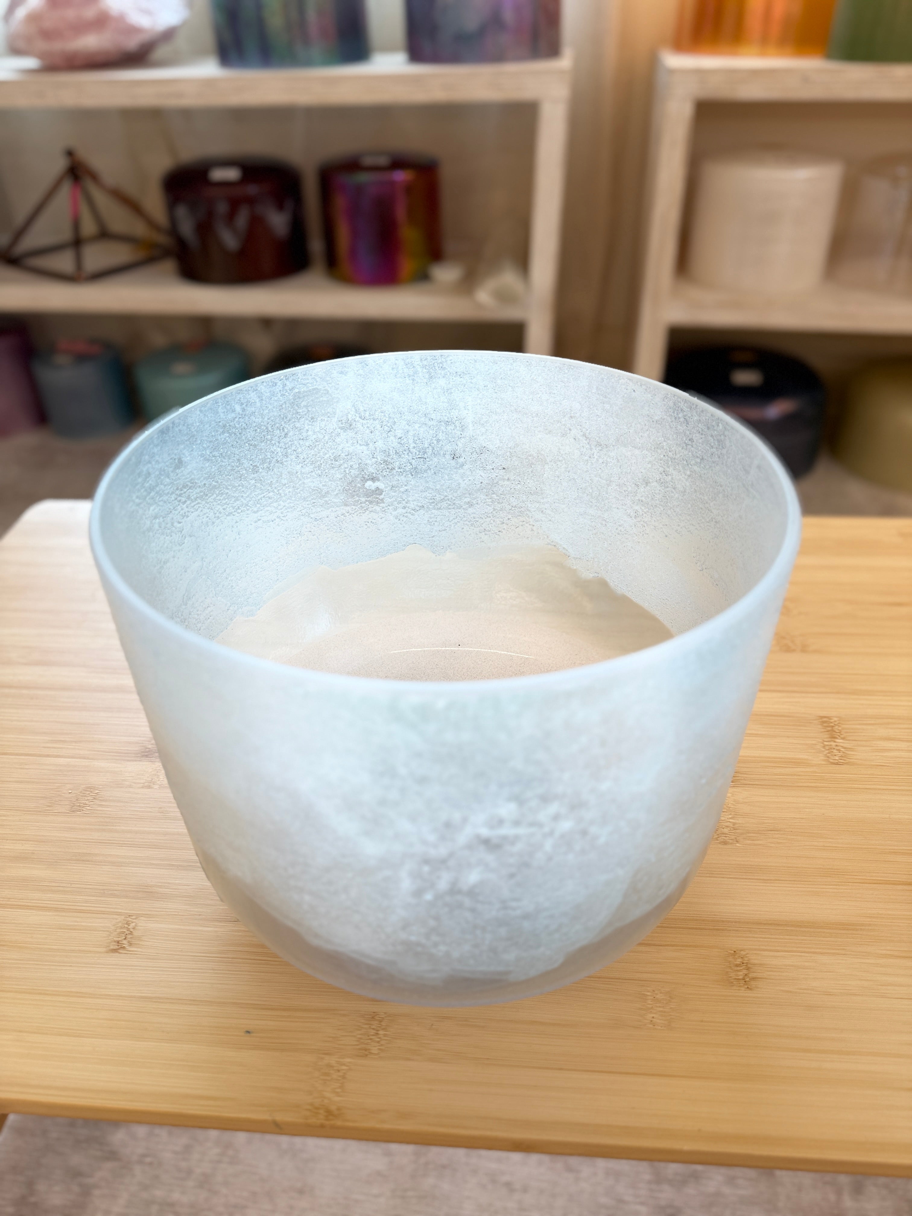 10" A-40 Lemurian Seed, Aqua Aura Gold, Frosted Base 133234 Crystal Tones® Alchemy Singing Bowl
