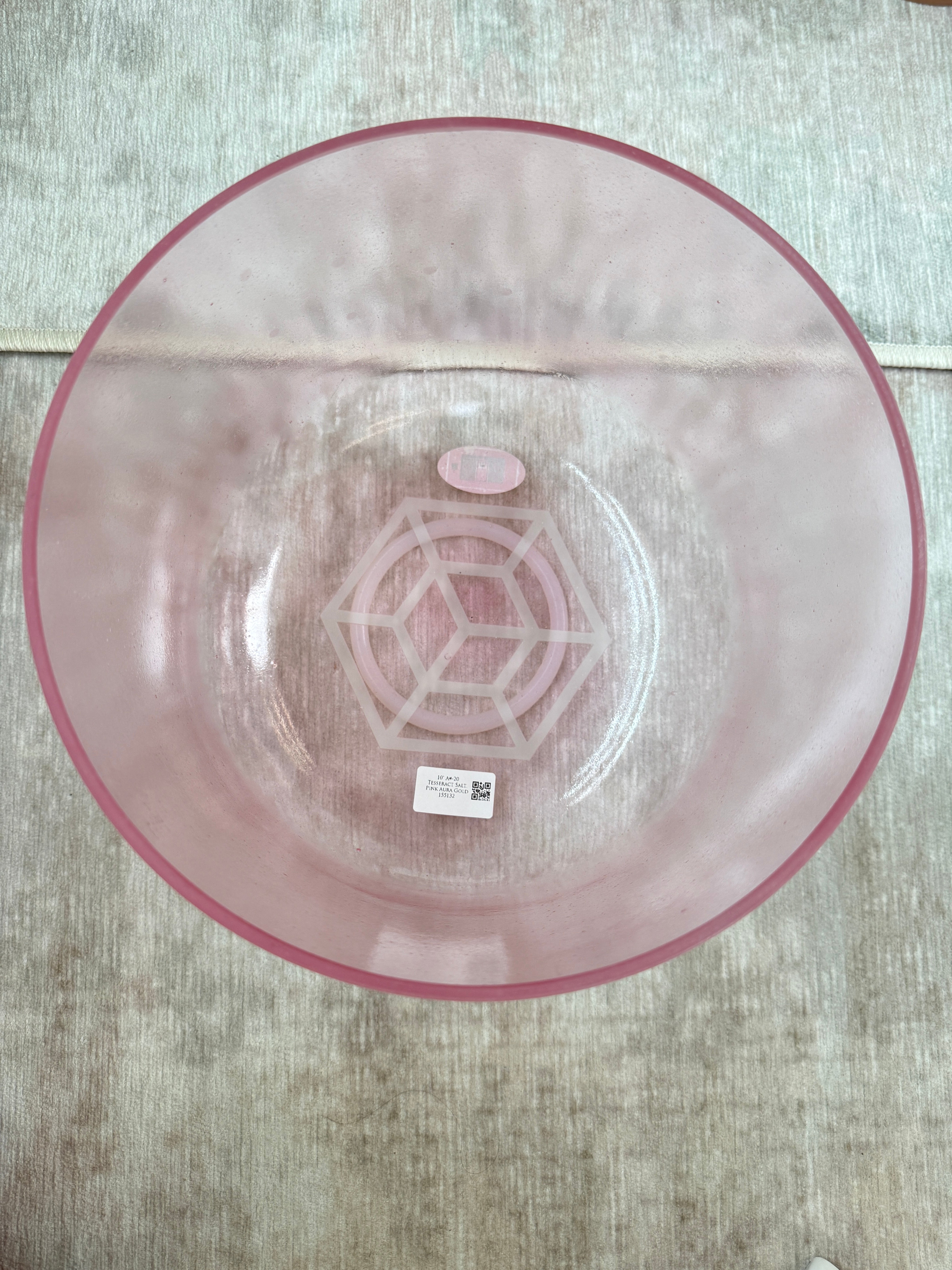 10" A#-20 Tesseract Salt, Pink Aura Gold 155132 Crystal Tones® Alchemy Singing Bowl