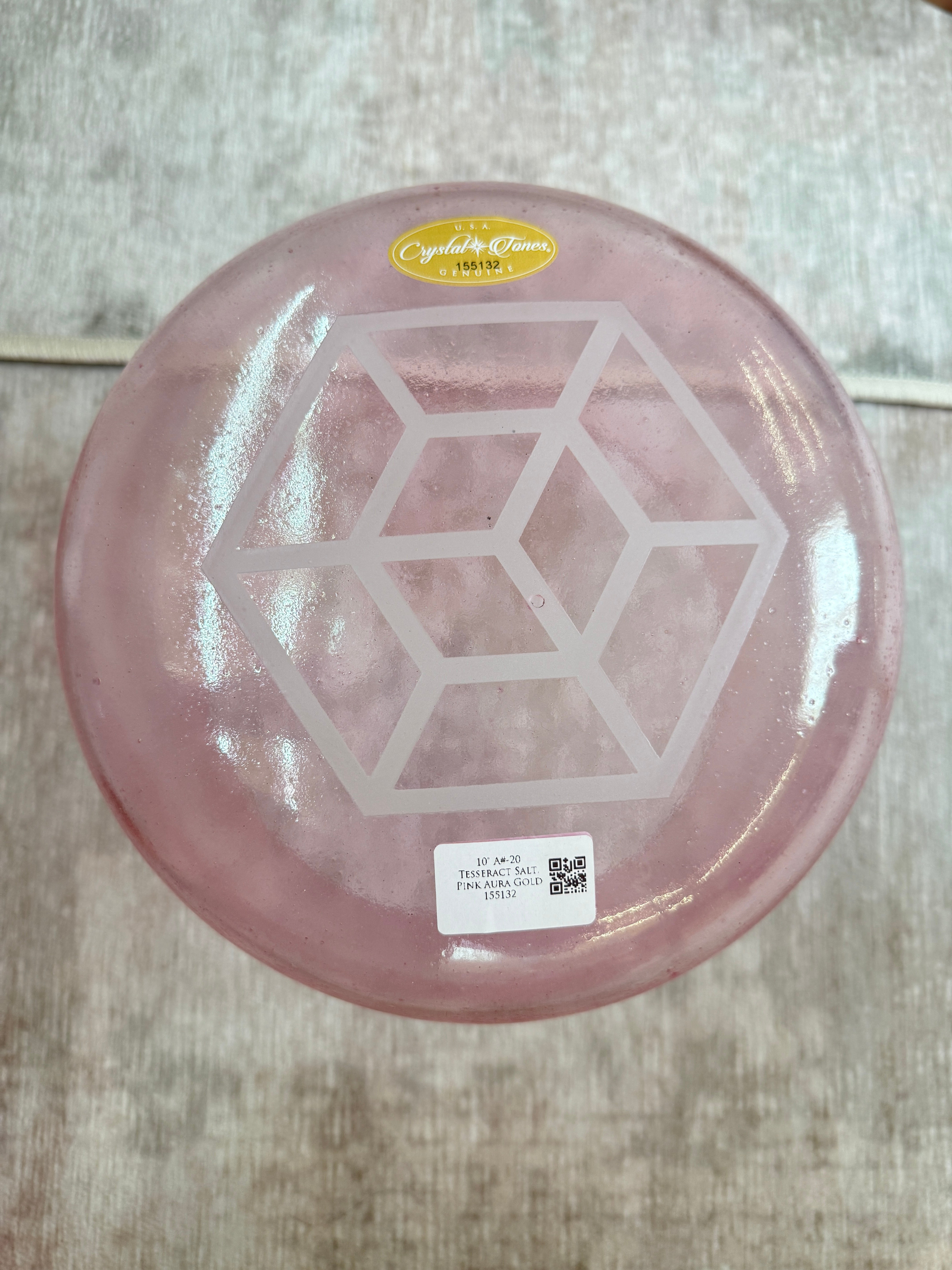10" A#-20 Tesseract Salt, Pink Aura Gold 155132 Crystal Tones® Alchemy Singing Bowl