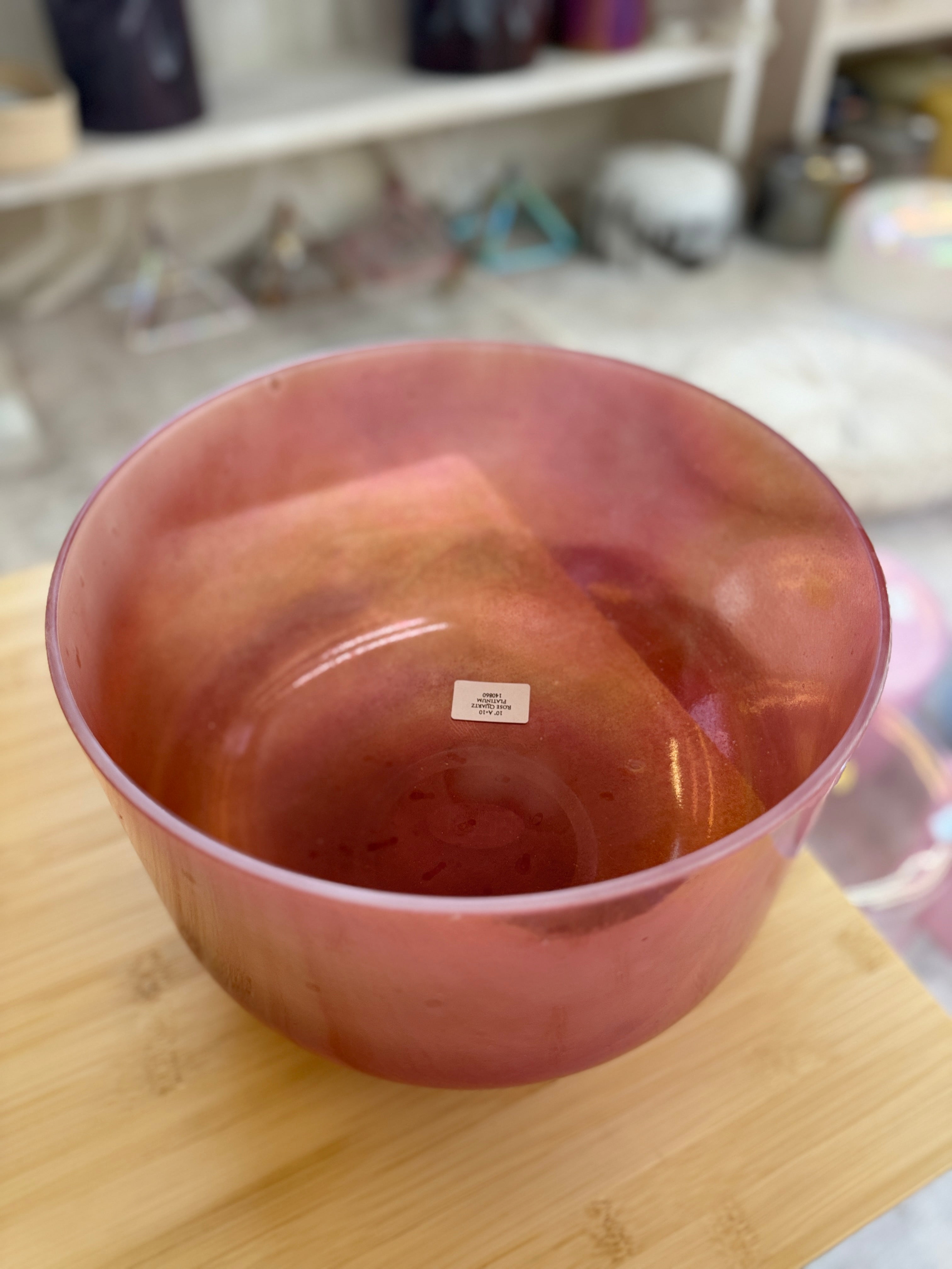 10" A+10 Rose Quartz, Platinum 140860 Crystal Tones® Alchemy Singing Bowl
