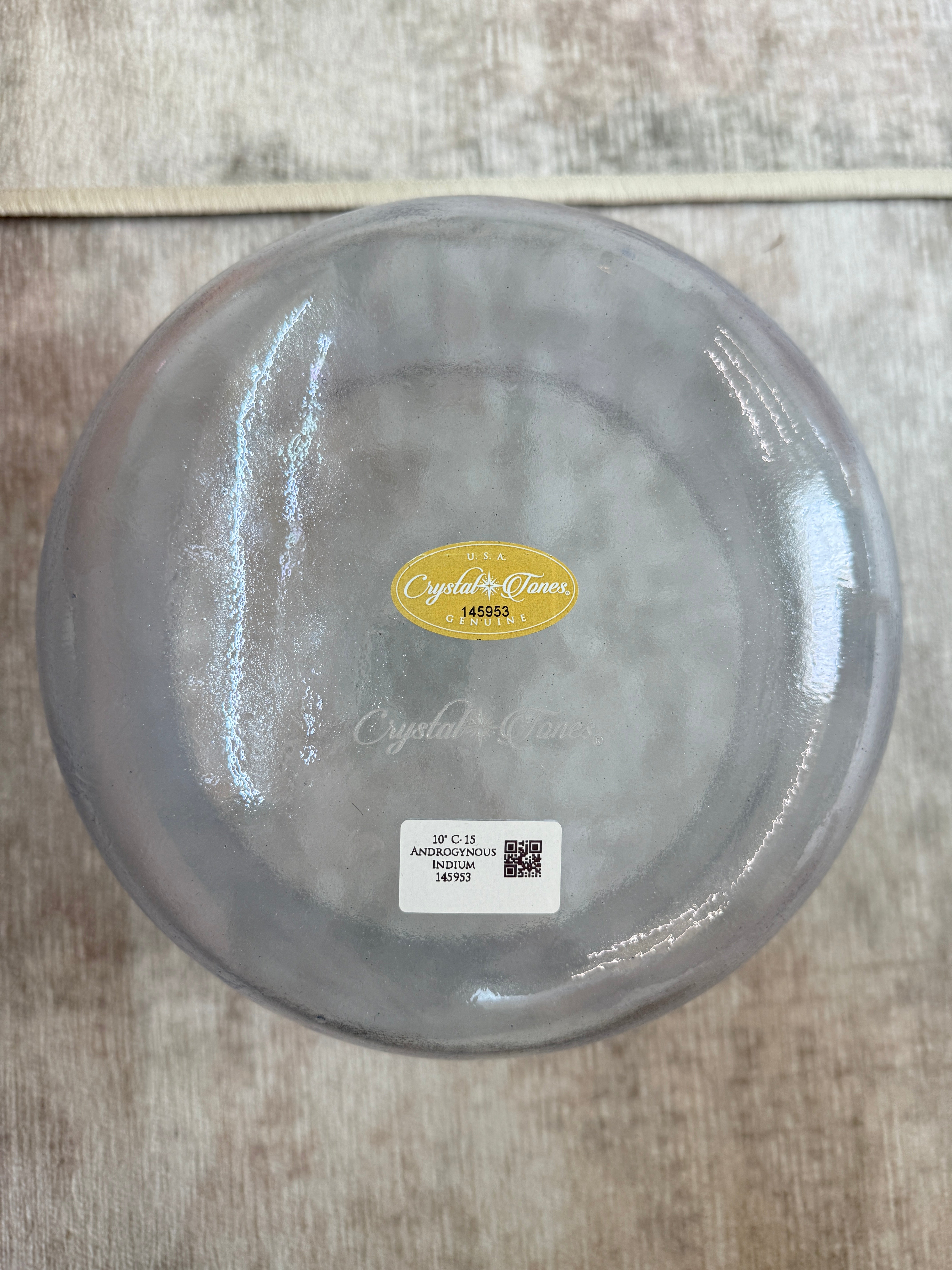 10" C-15 Androgynous Indium 145953 Crystal Tones® Alchemy Singing Bowl