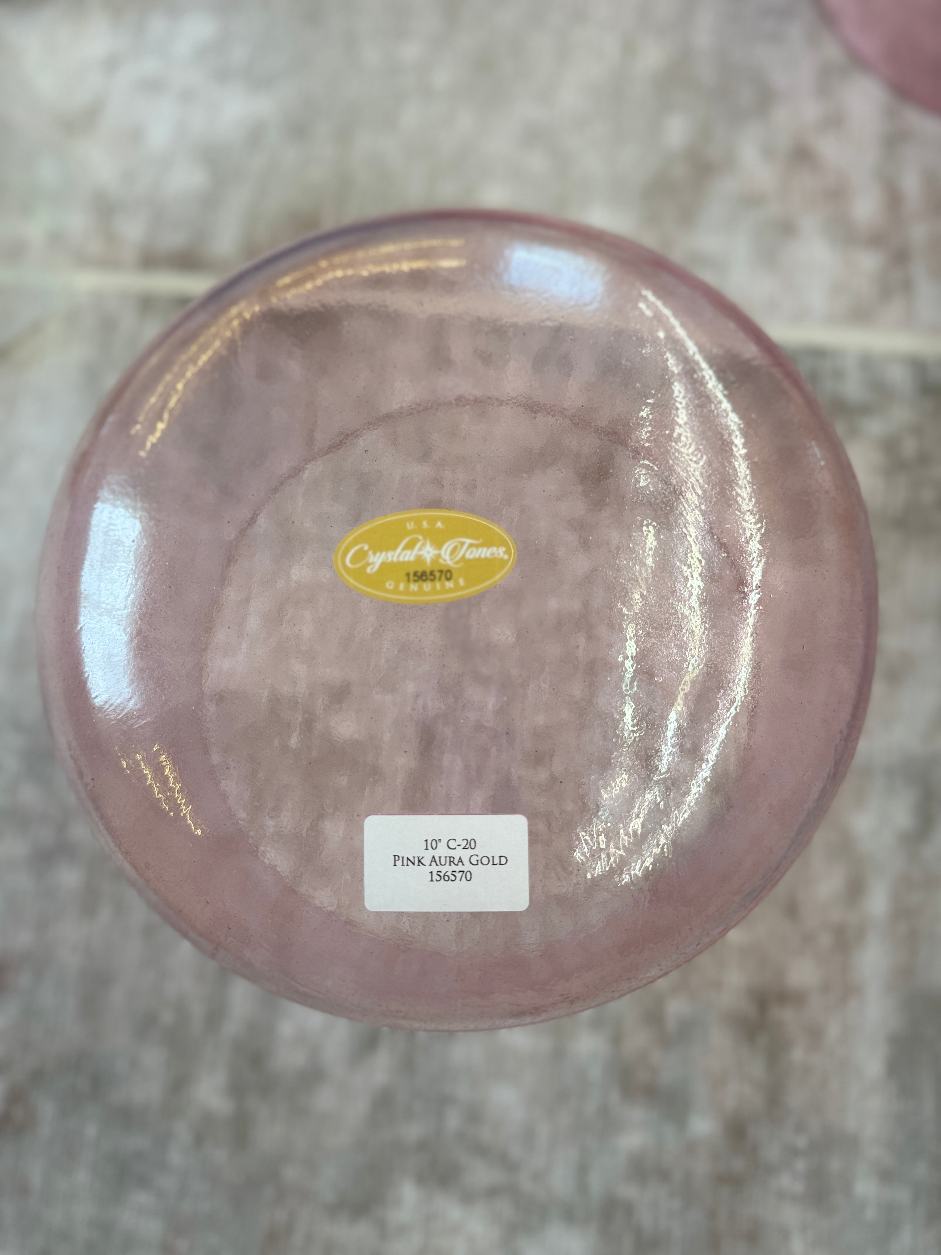 10" C-20 Pink Aura Gold 156570 Crystal Tones® Alchemy Singing Bowl
