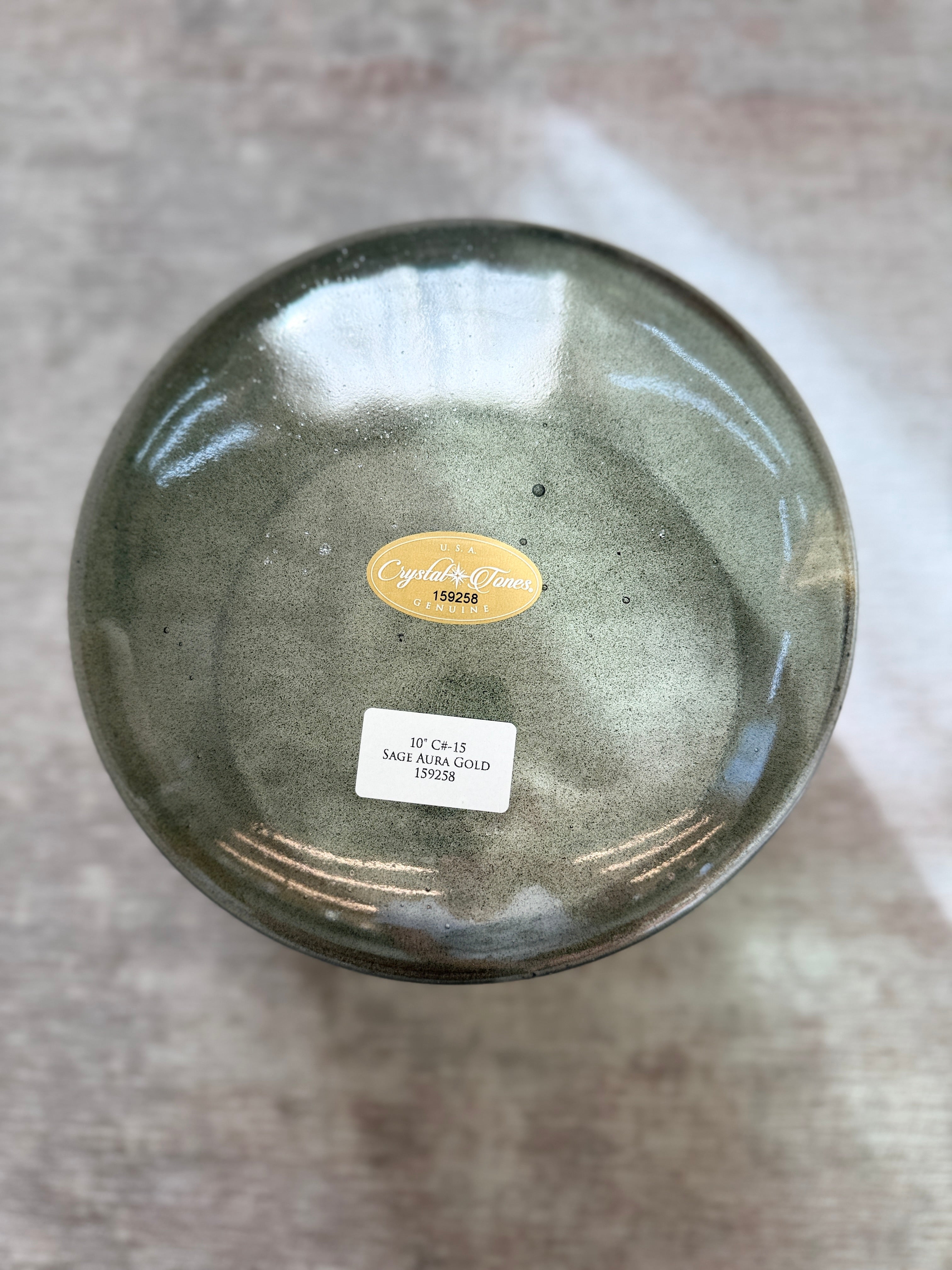 10" C#-15 Sage Aura Gold 159258 Crystal Tones® Alchemy Singing Bowl
