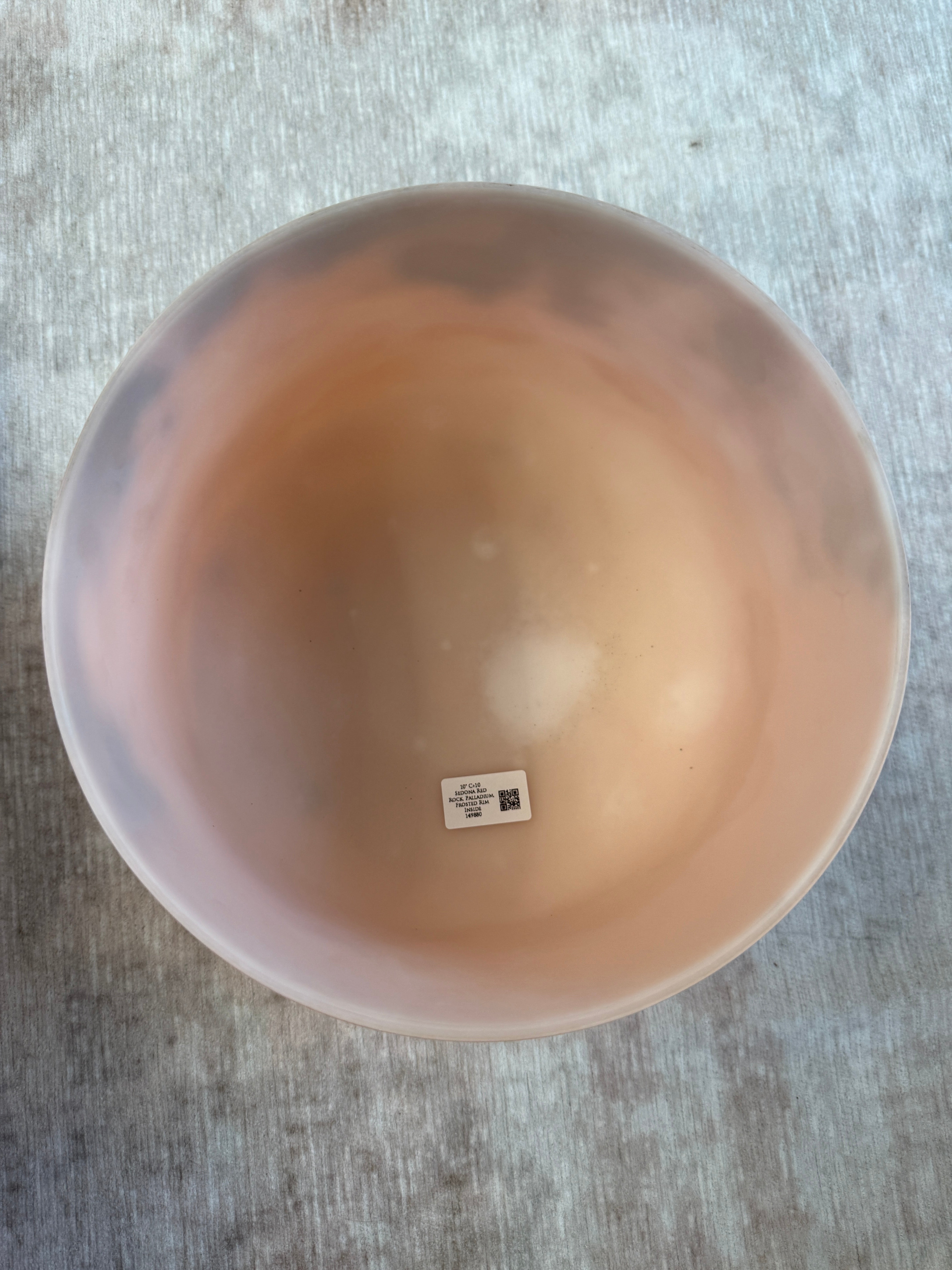 10" C+10 Sedona Red Rock, Palladium, Frosted Rim Inside 149880 Crystal Tones® Alchemy Singing Bowl