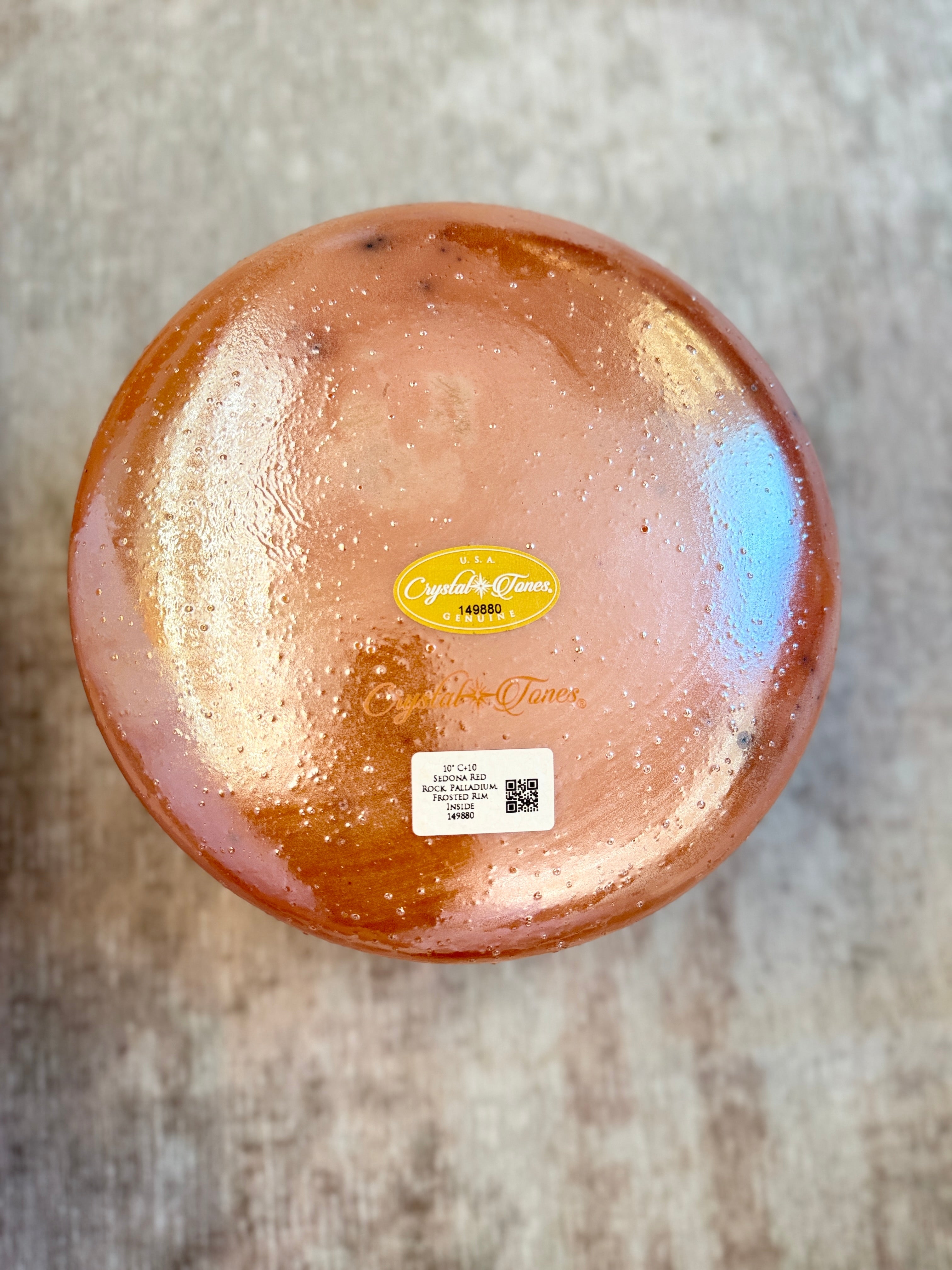10" C+10 Sedona Red Rock, Palladium, Frosted Rim Inside 149880 Crystal Tones® Alchemy Singing Bowl