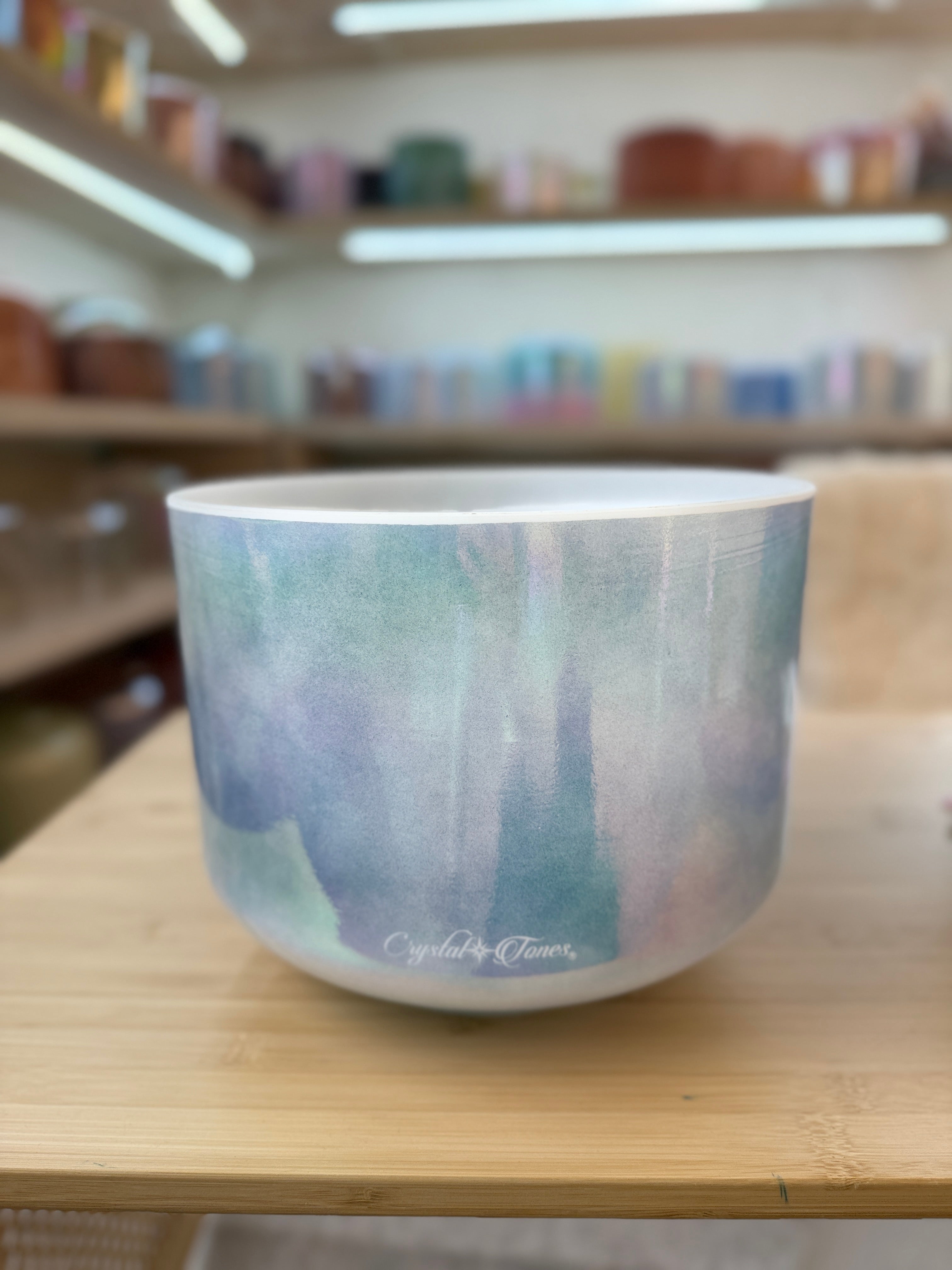 10" C+15 Archangel Michael Frosted Rim Inside 157161 Crystal Tones® Alchemy Singing Bowl