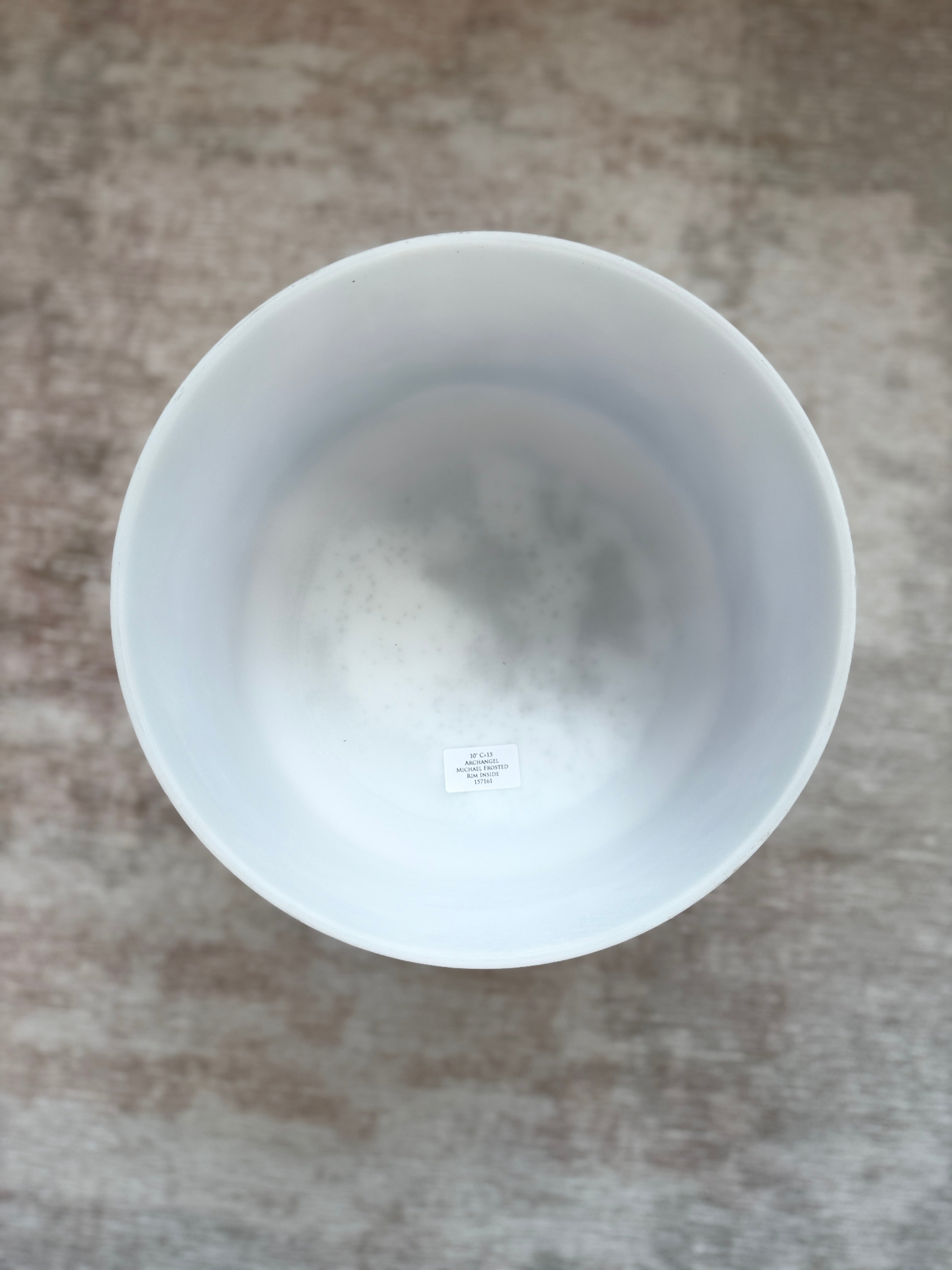 10" C+15 Archangel Michael Frosted Rim Inside 157161 Crystal Tones® Alchemy Singing Bowl