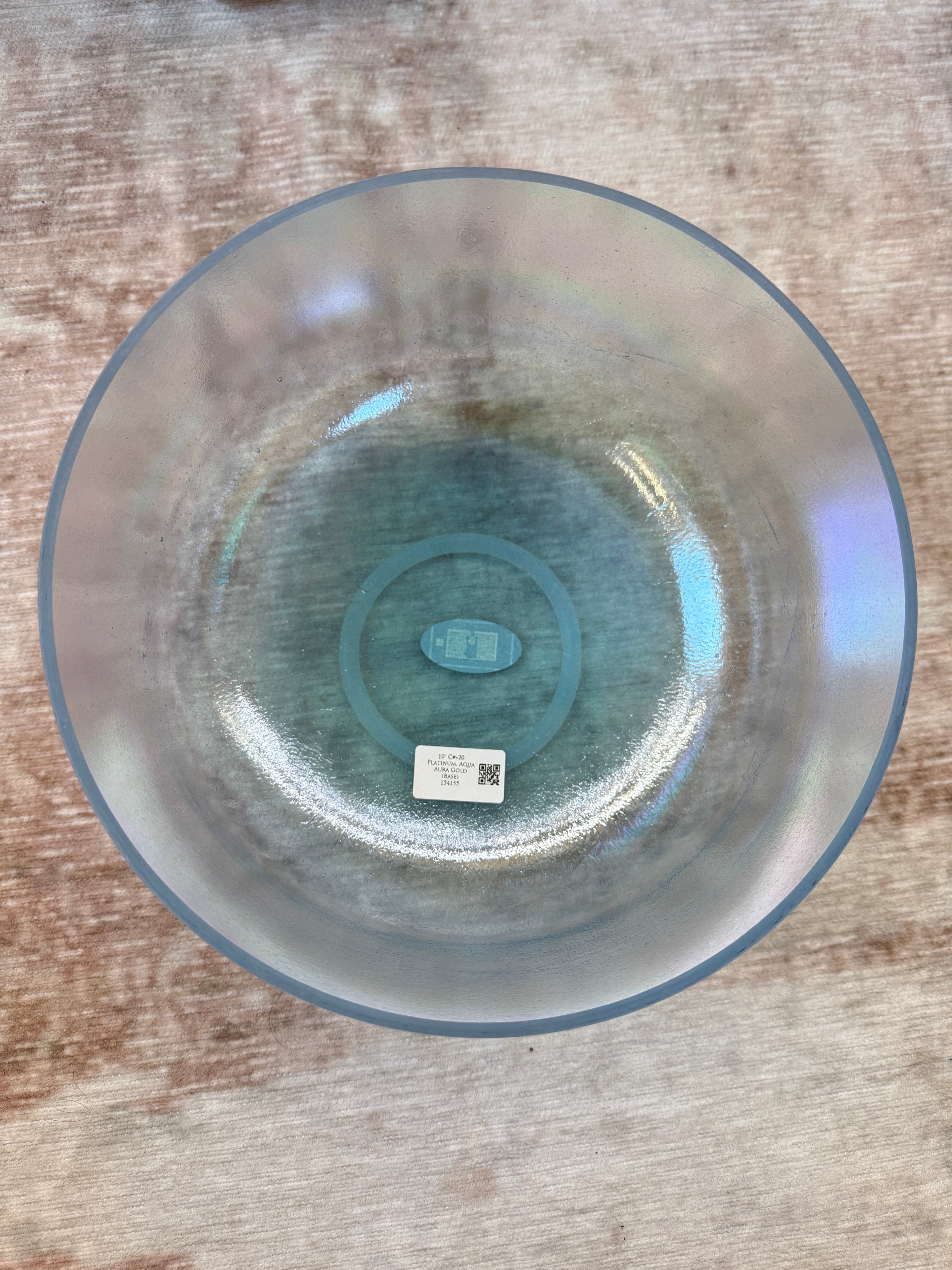 10" C#+20 Platinum, Aqua Aura Gold (Base) 154155 Crystal Tones® Alchemy Singing Bowl