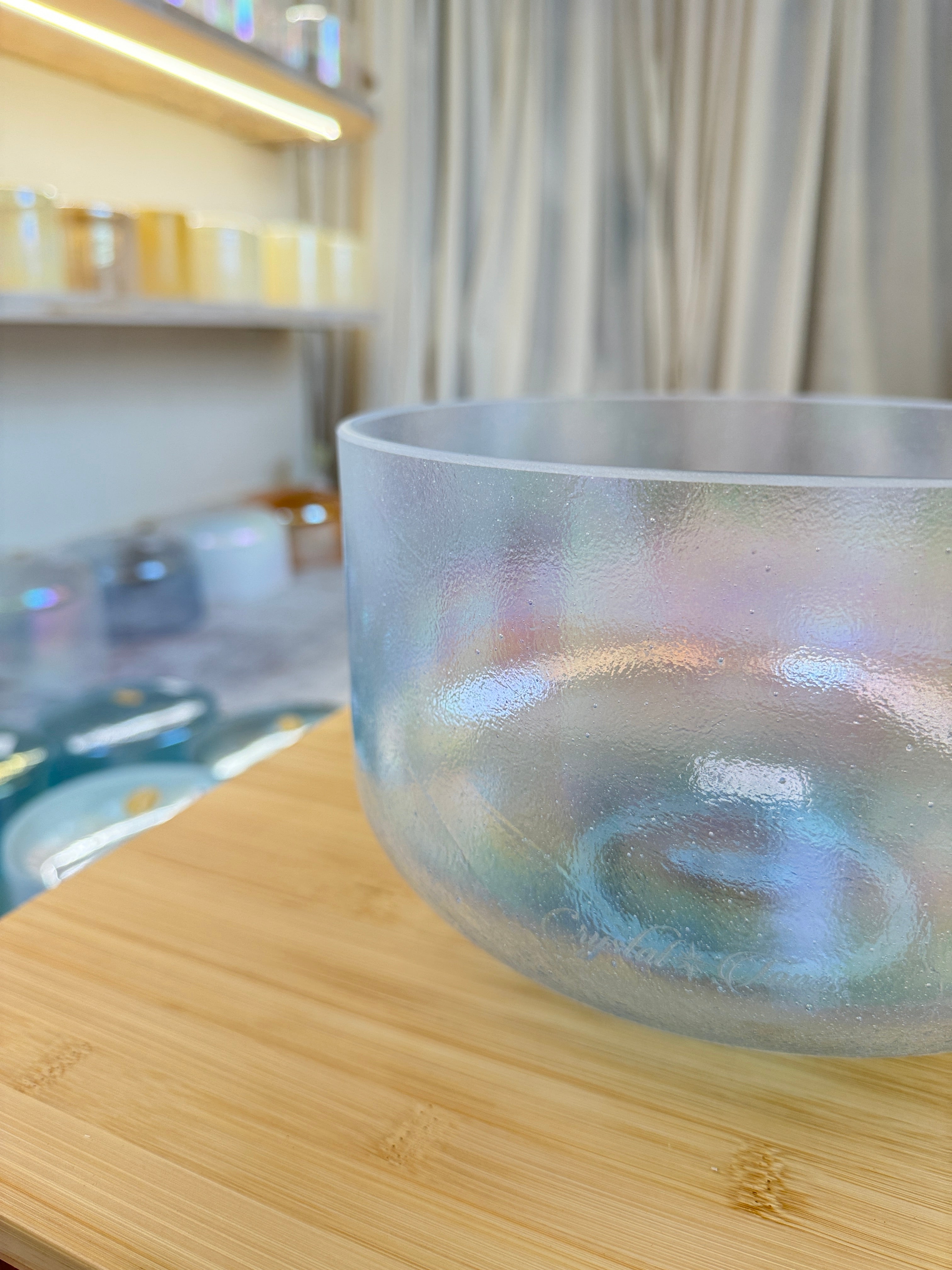 10" C#+20 Platinum, Aqua Aura Gold (Base) 154155 Crystal Tones® Alchemy Singing Bowl