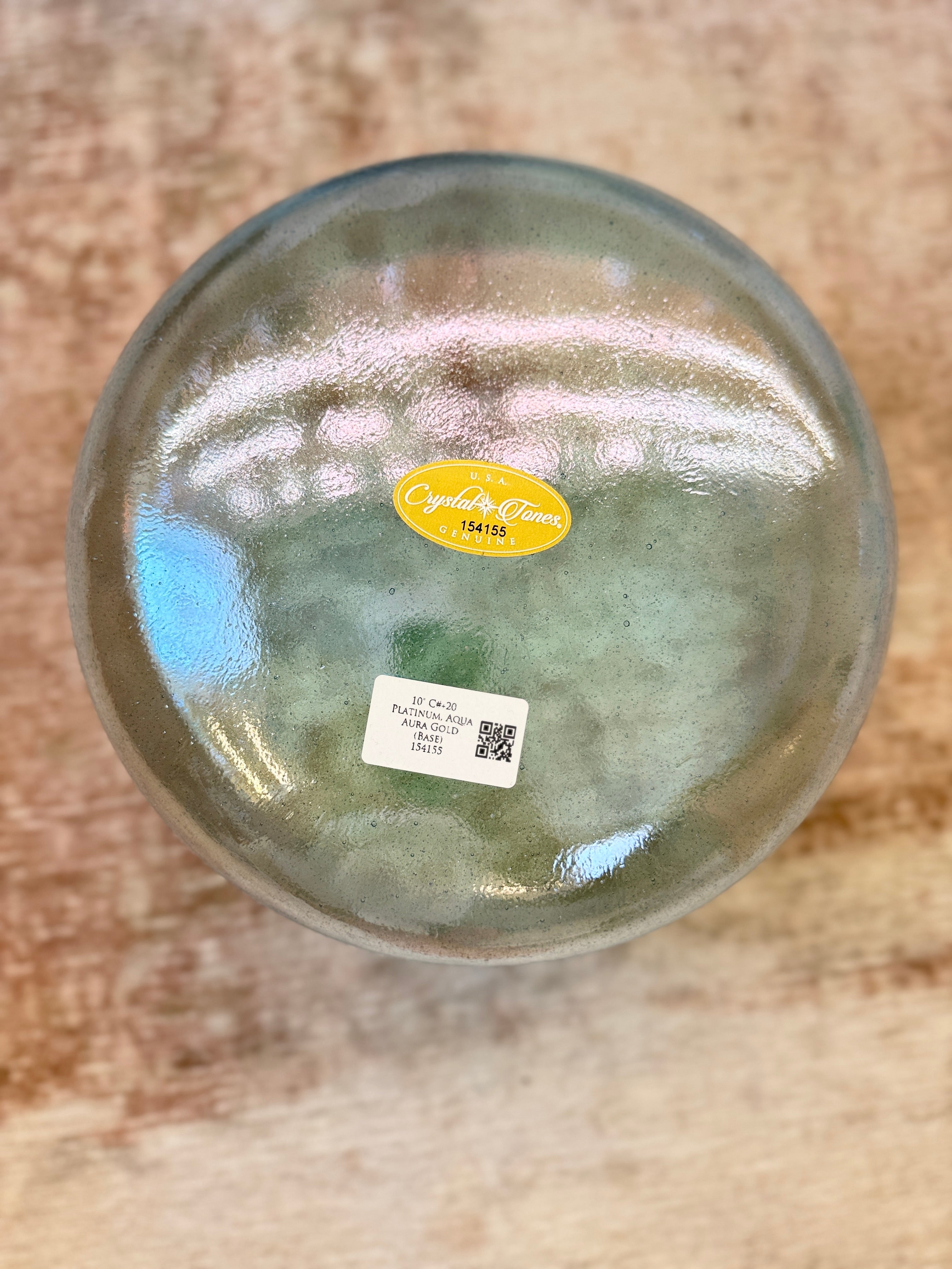 10" C#+20 Platinum, Aqua Aura Gold (Base) 154155 Crystal Tones® Alchemy Singing Bowl