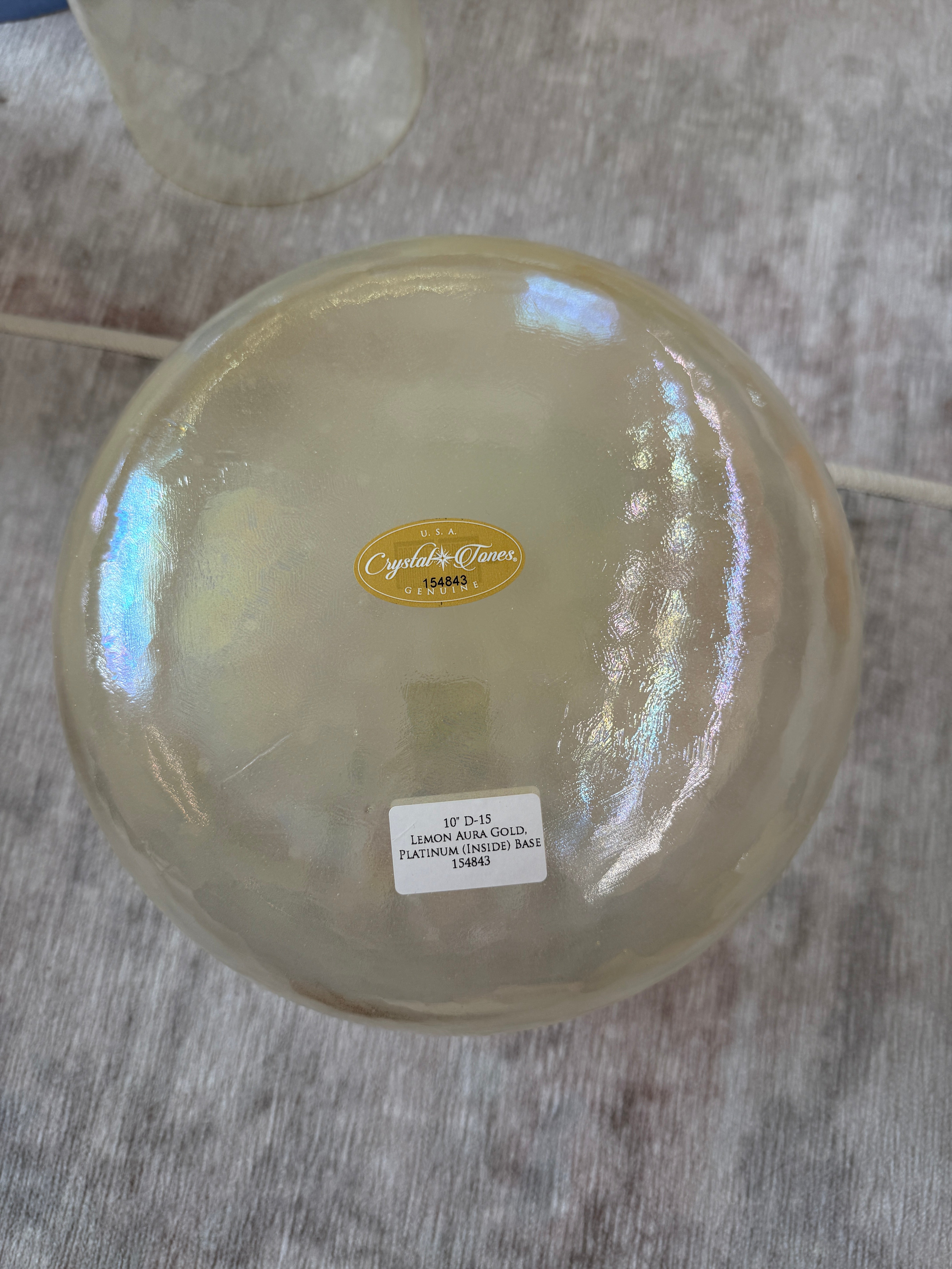 10" D-15 Lemon Aura Gold 154843 Crystal Tones® Alchemy Singing Bowl