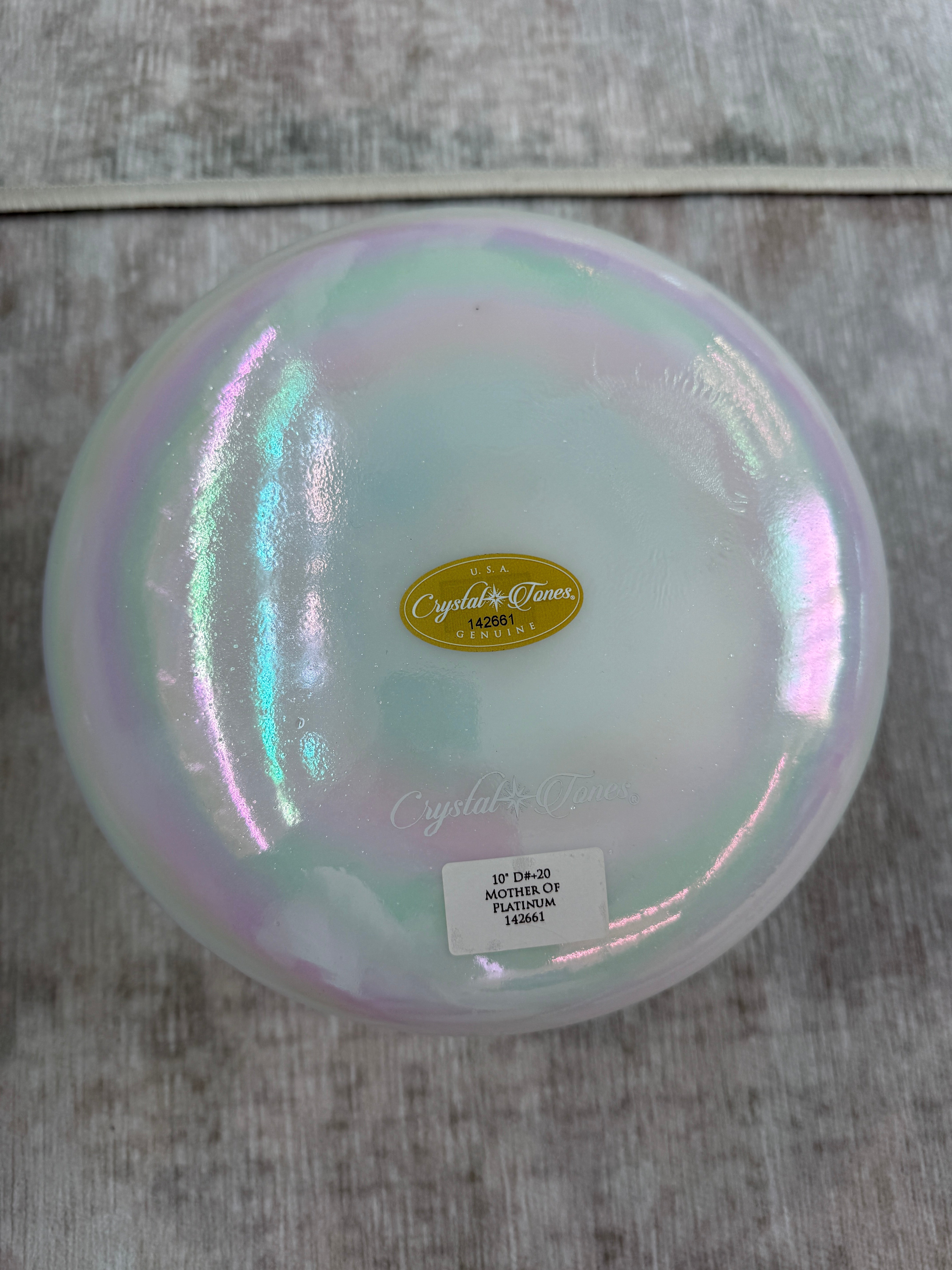 10" D#+20 Mother of Platinum 142661 Crystal Tones® Alchemy Singing Bowl
