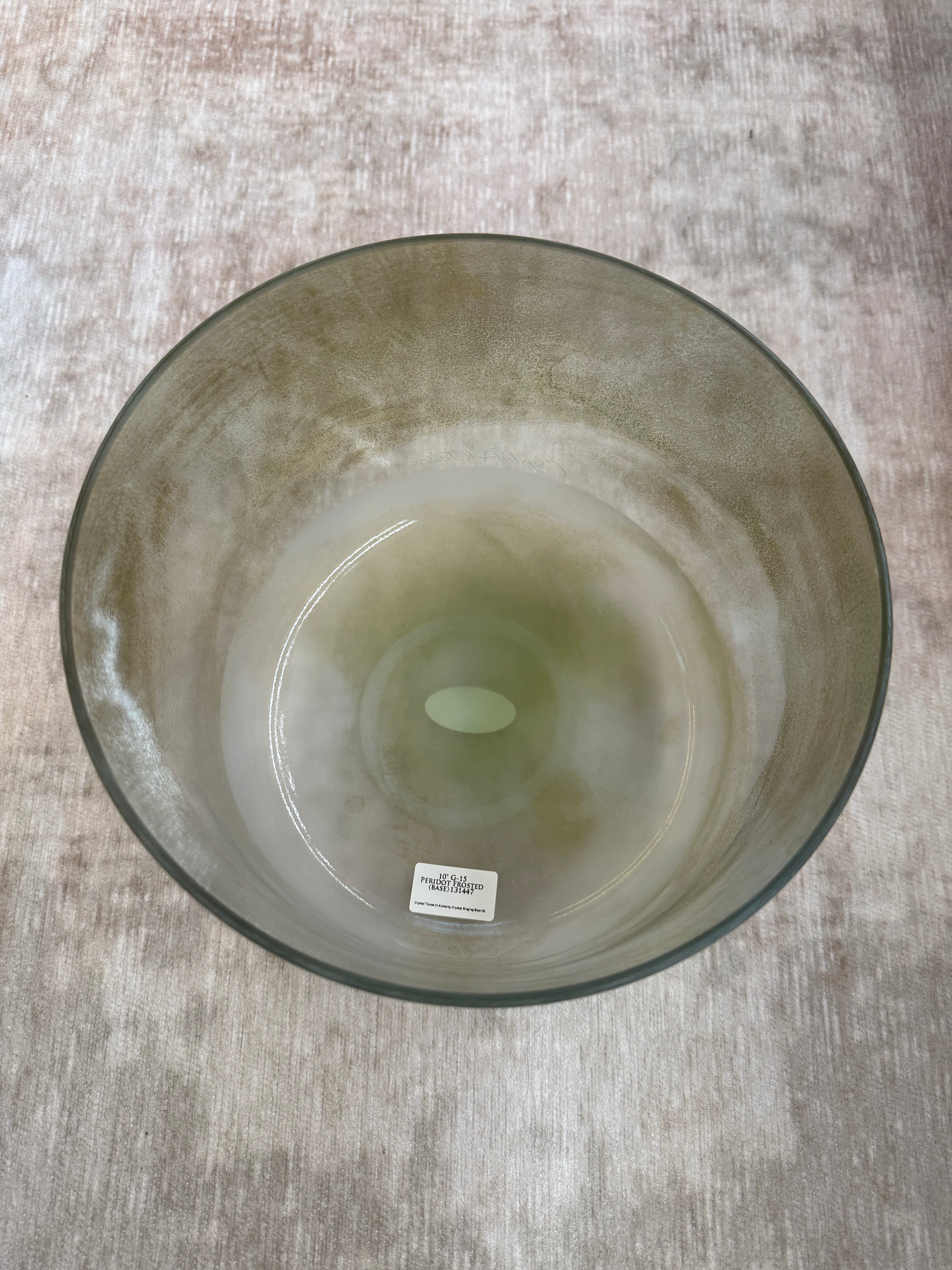 10" G-15 Peridot Frosted Base Bowl 131447 Crystal Tones® Alchemy Singing Bowl