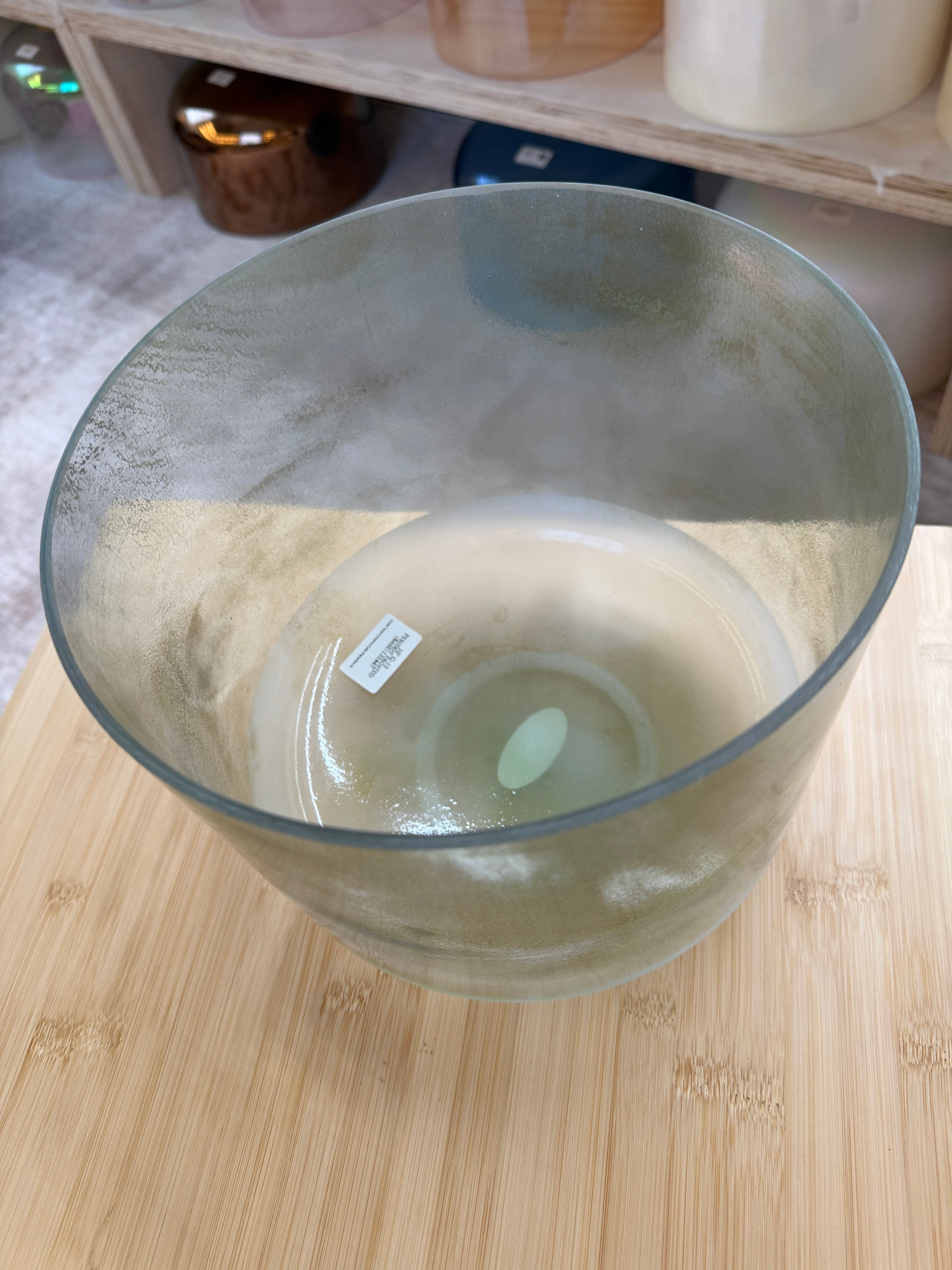 10" G-15 Peridot Frosted Base Bowl 131447 Crystal Tones® Alchemy Singing Bowl