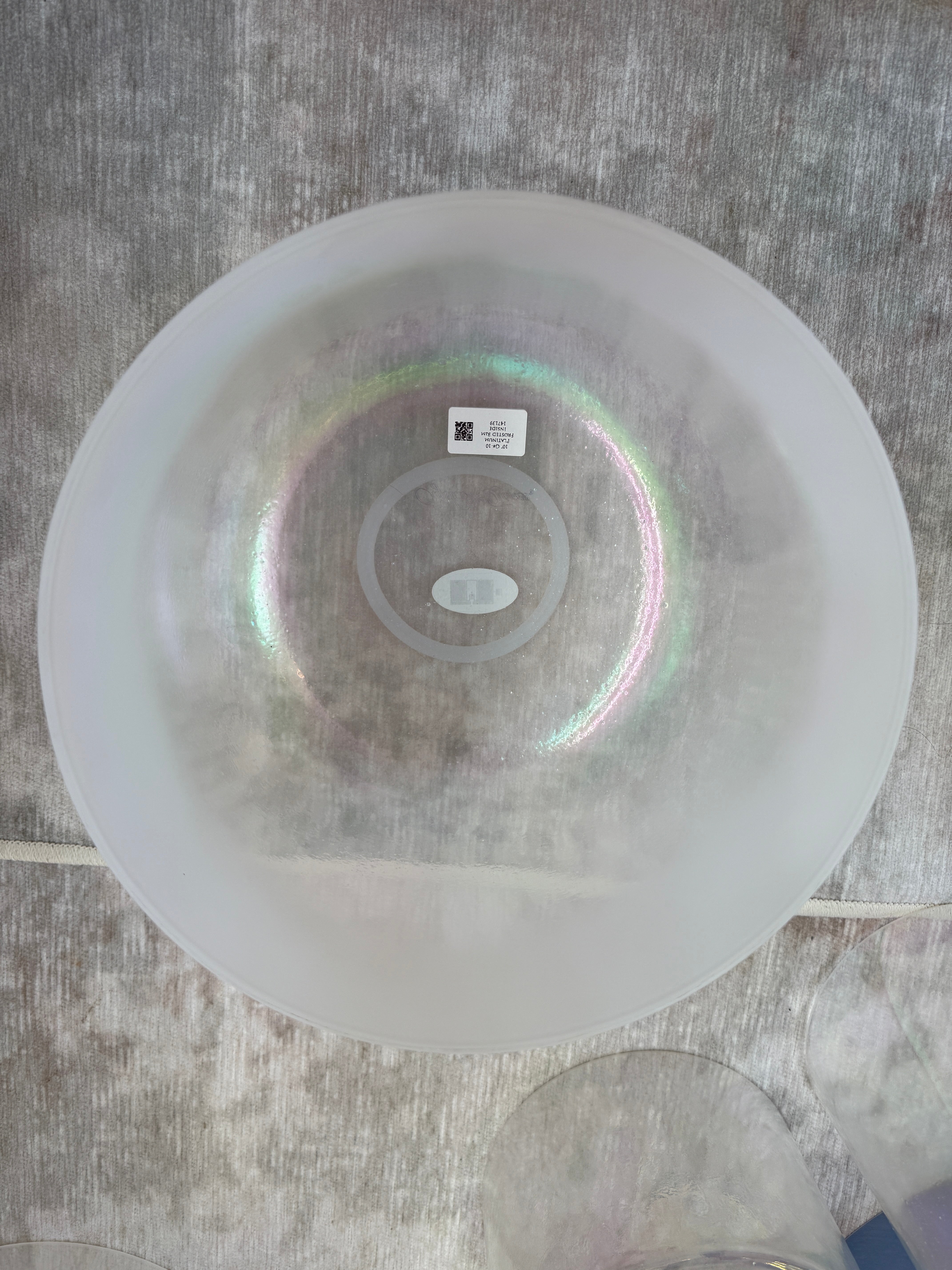 10" G#-10 Platinum, Frosted Rim Inside 147139 Crystal Tones® Alchemy Singing Bowl