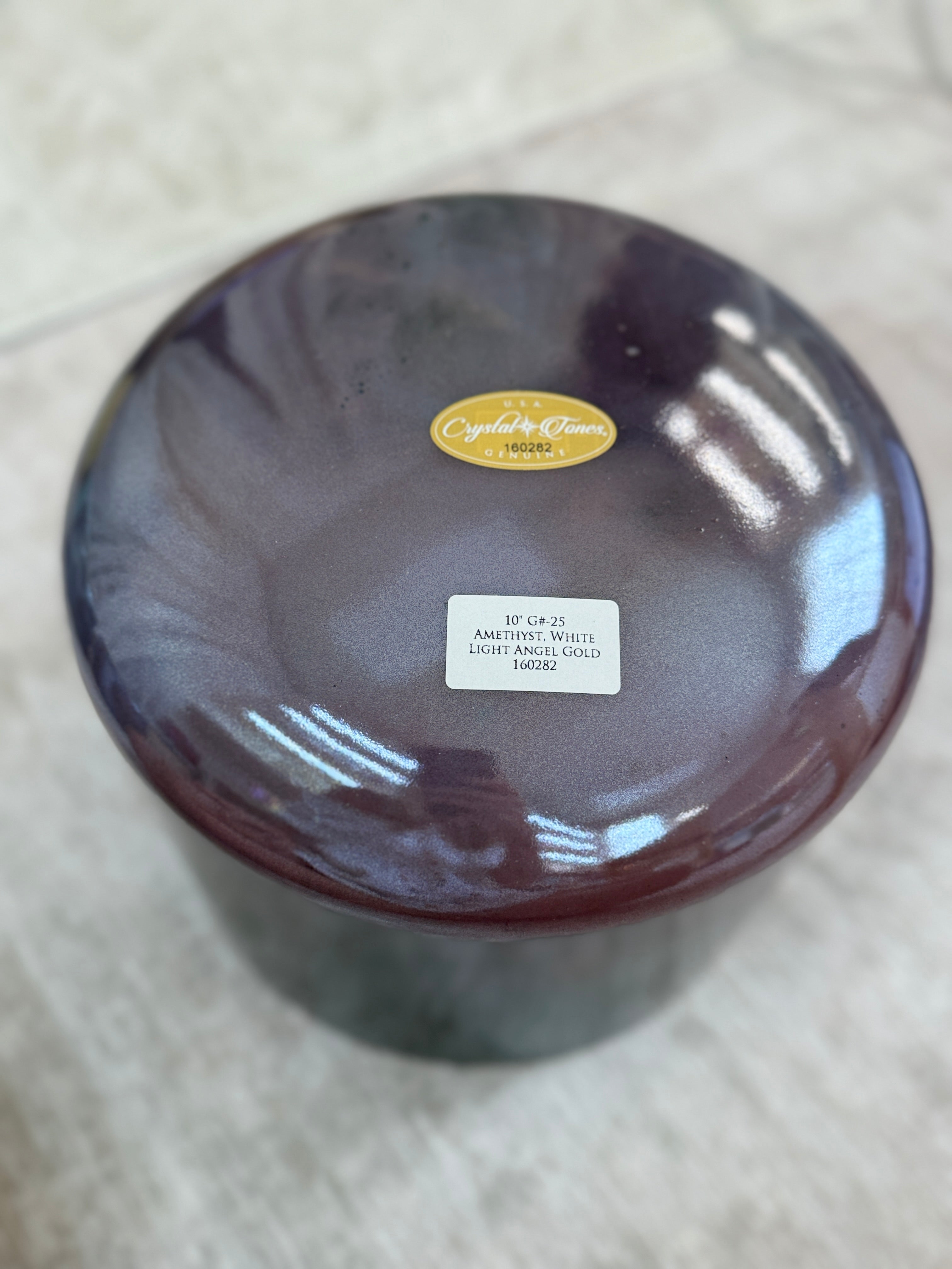 10" G#-25 Amethyst, White Light Angel Gold 160282 Crystal Tones® Alchemy Singing Bowl