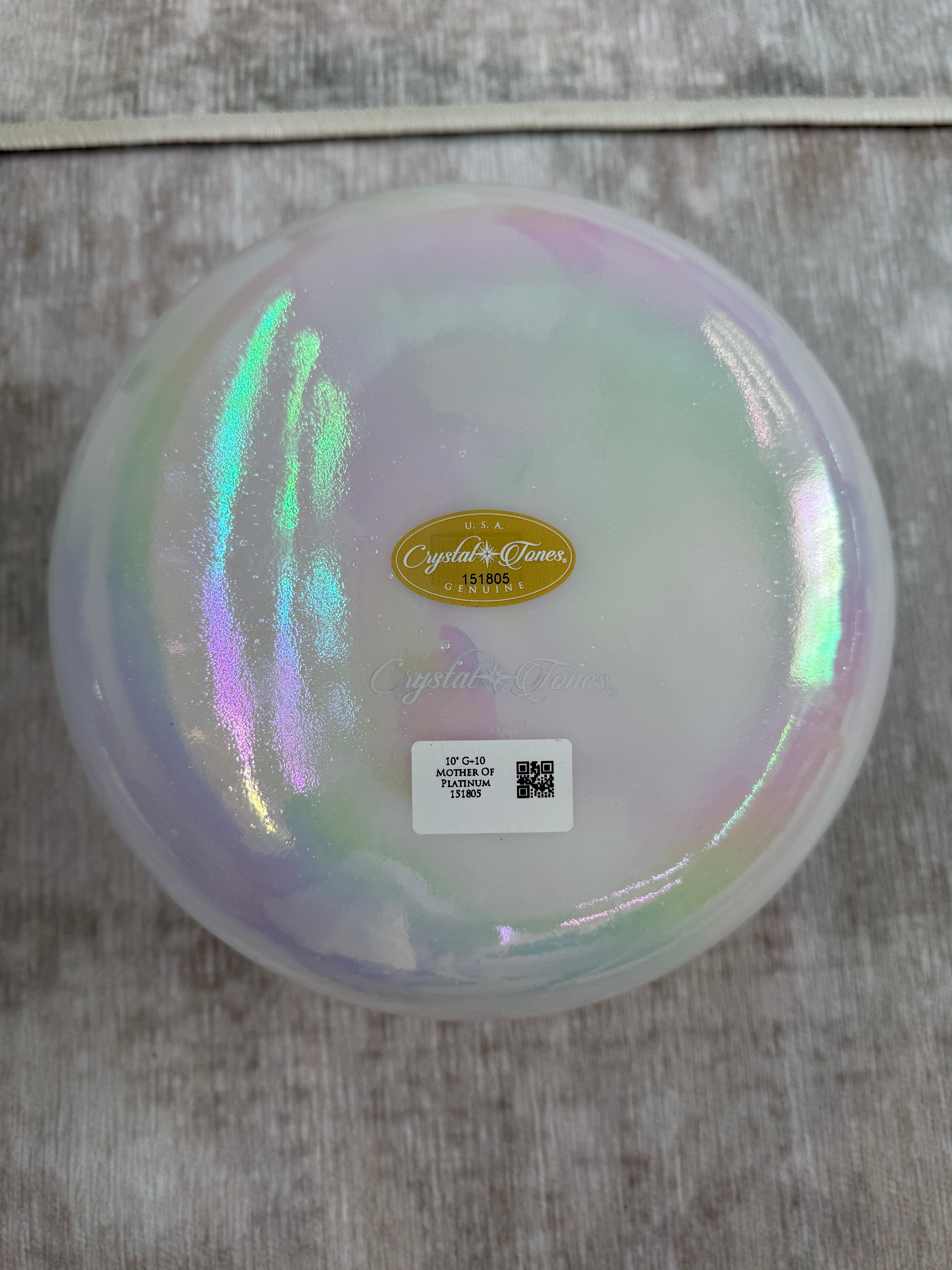 10" G+10 Mother of Platinum 151805 Crystal Tones® Alchemy Singing Bowl