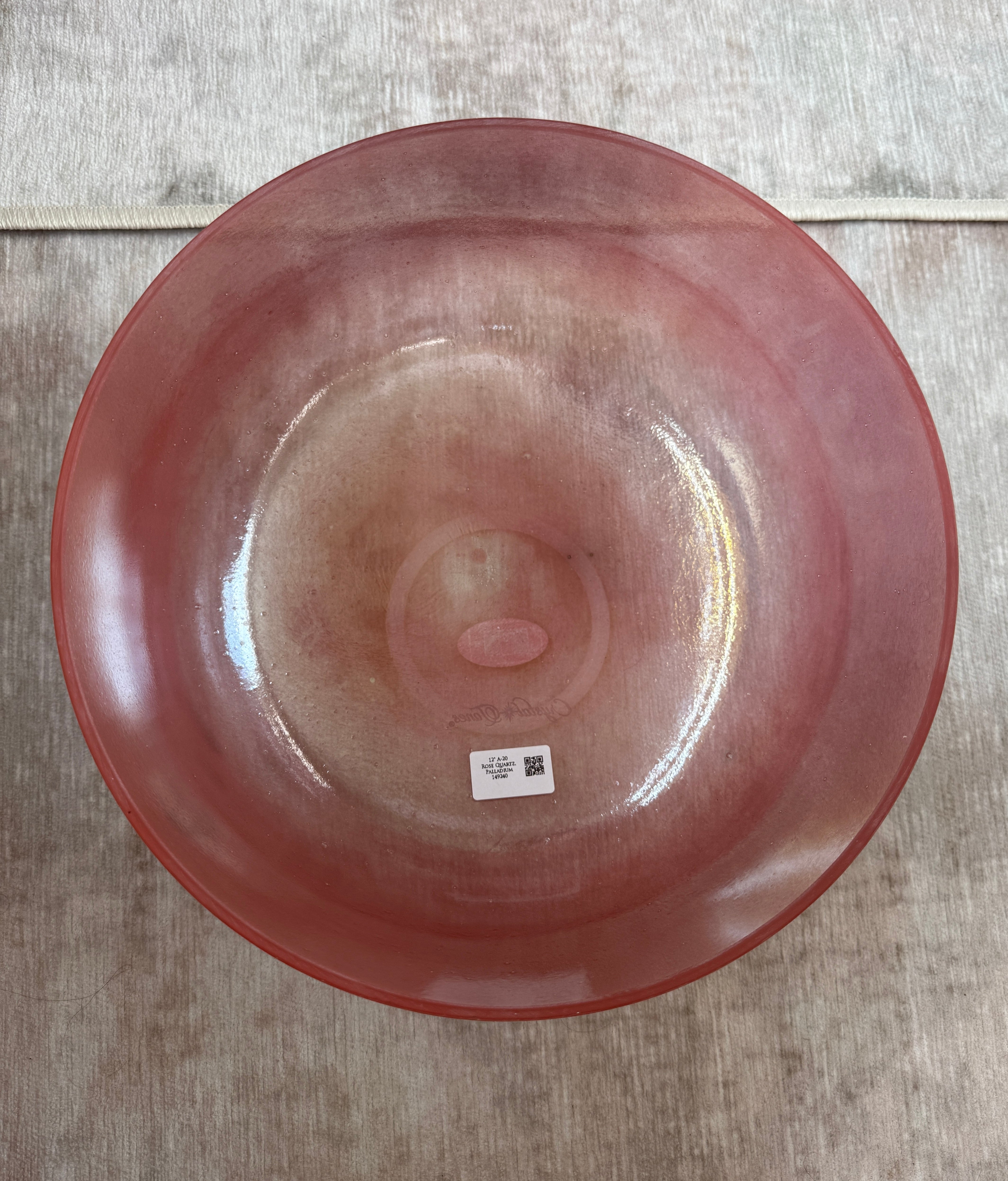 12" A-20 Rose Quartz, Palladium 149240 Crystal Tones® Alchemy Singing Bowl