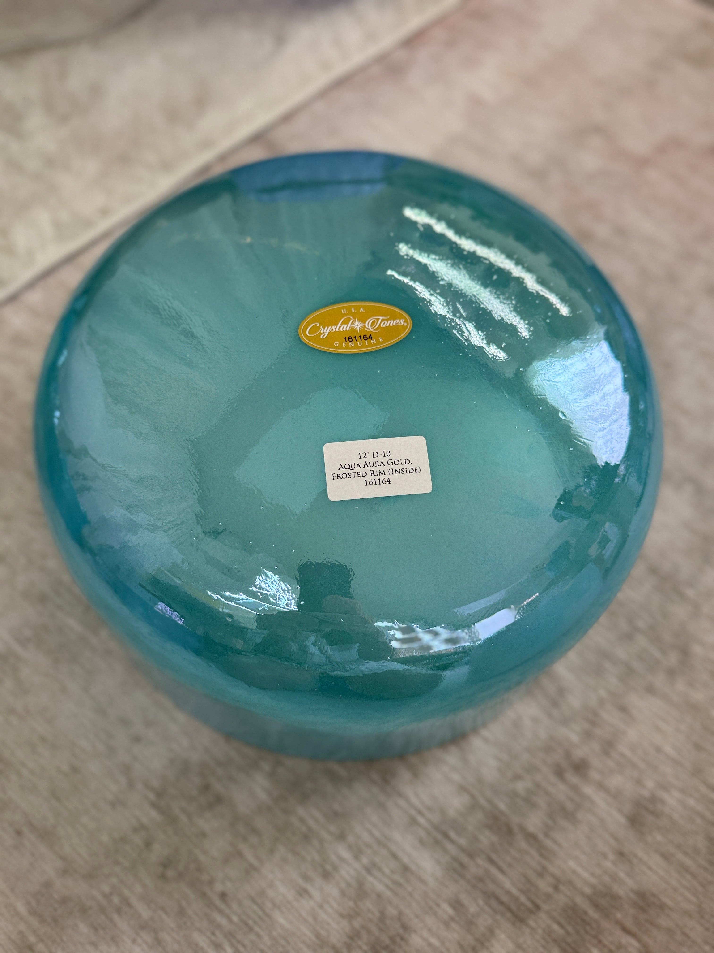 12" D-10 Aqua Aura Gold 161164 Crystal Tones® Alchemy Singing Bowl