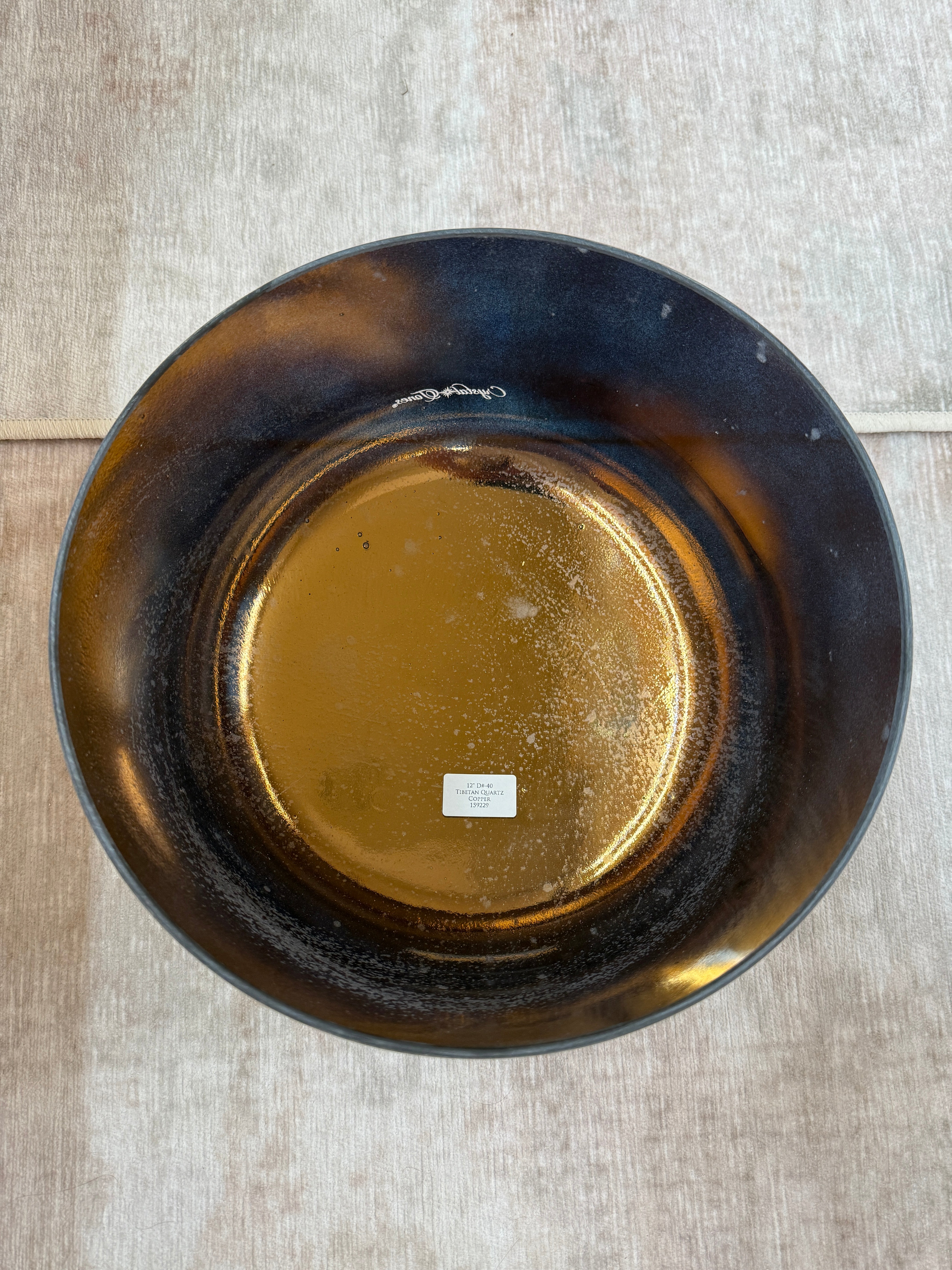12" D#-40 Tibetan Quartz Copper 159229 Crystal Tones® Alchemy Singing Bowl