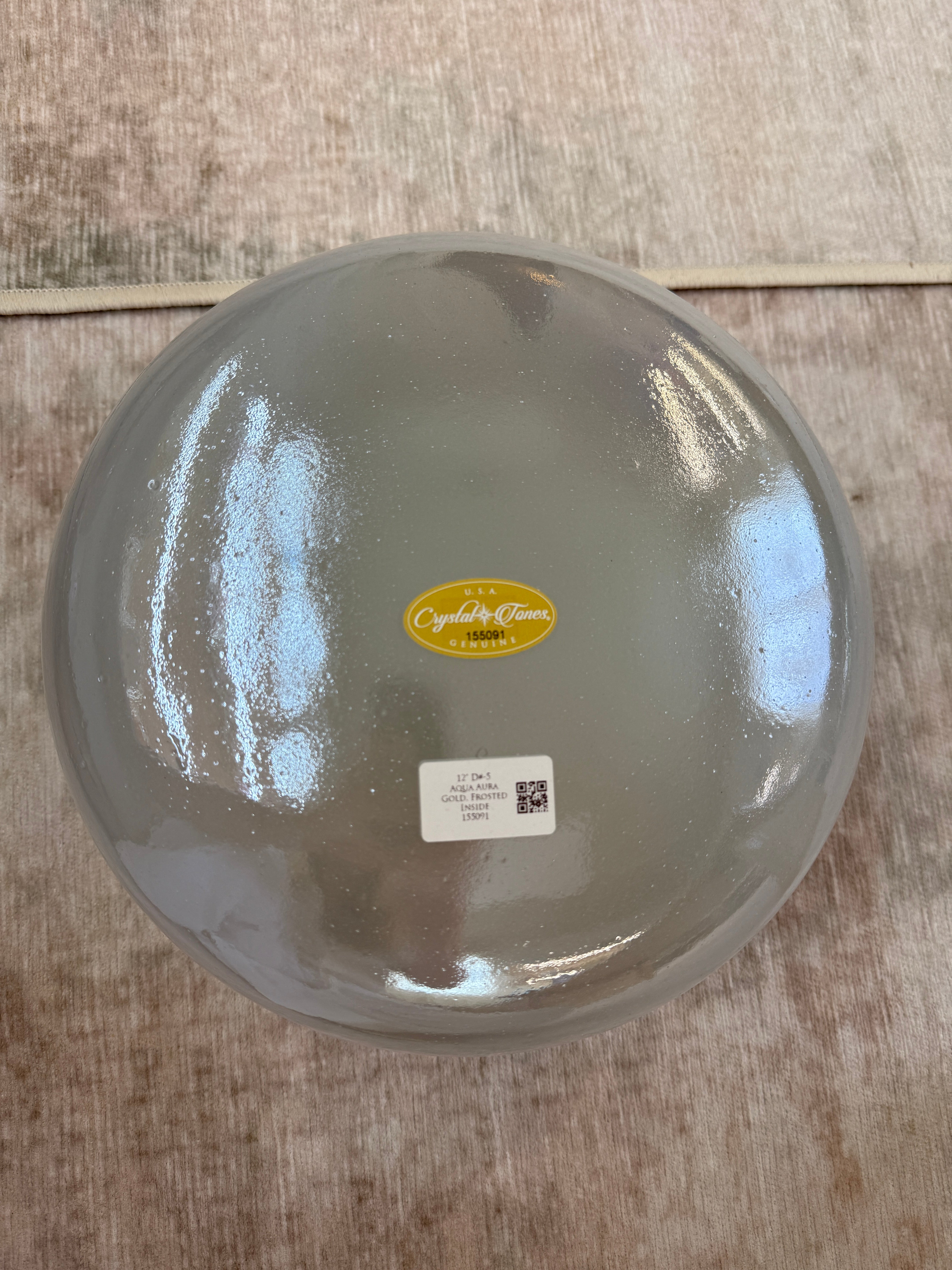 12" D#-5 Aqua Aura Gold, Frosted Inside 155091 Crystal Tones® Alchemy Singing Bowl