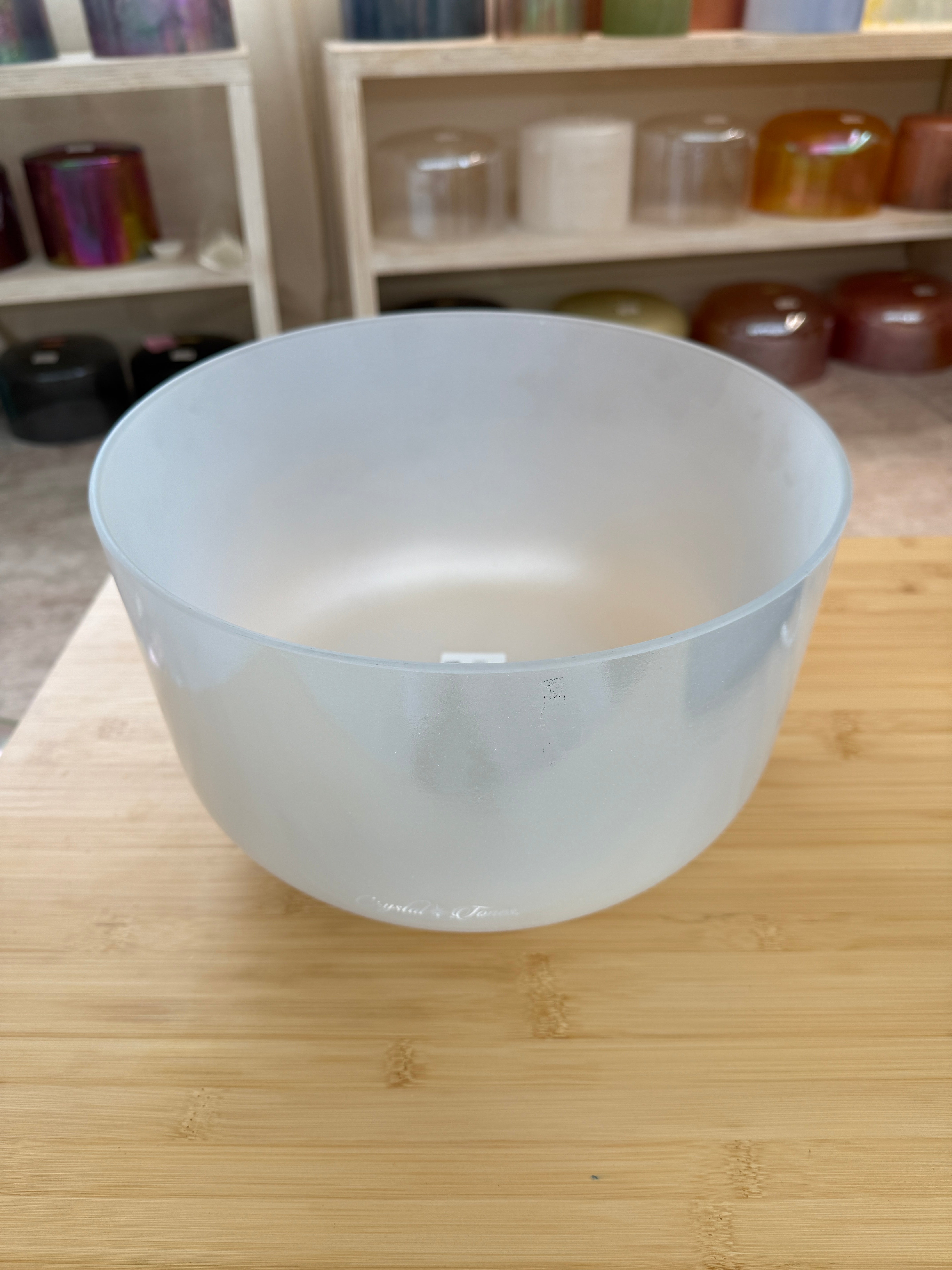 12" D#-5 Aqua Aura Gold, Frosted Inside 155091 Crystal Tones® Alchemy Singing Bowl