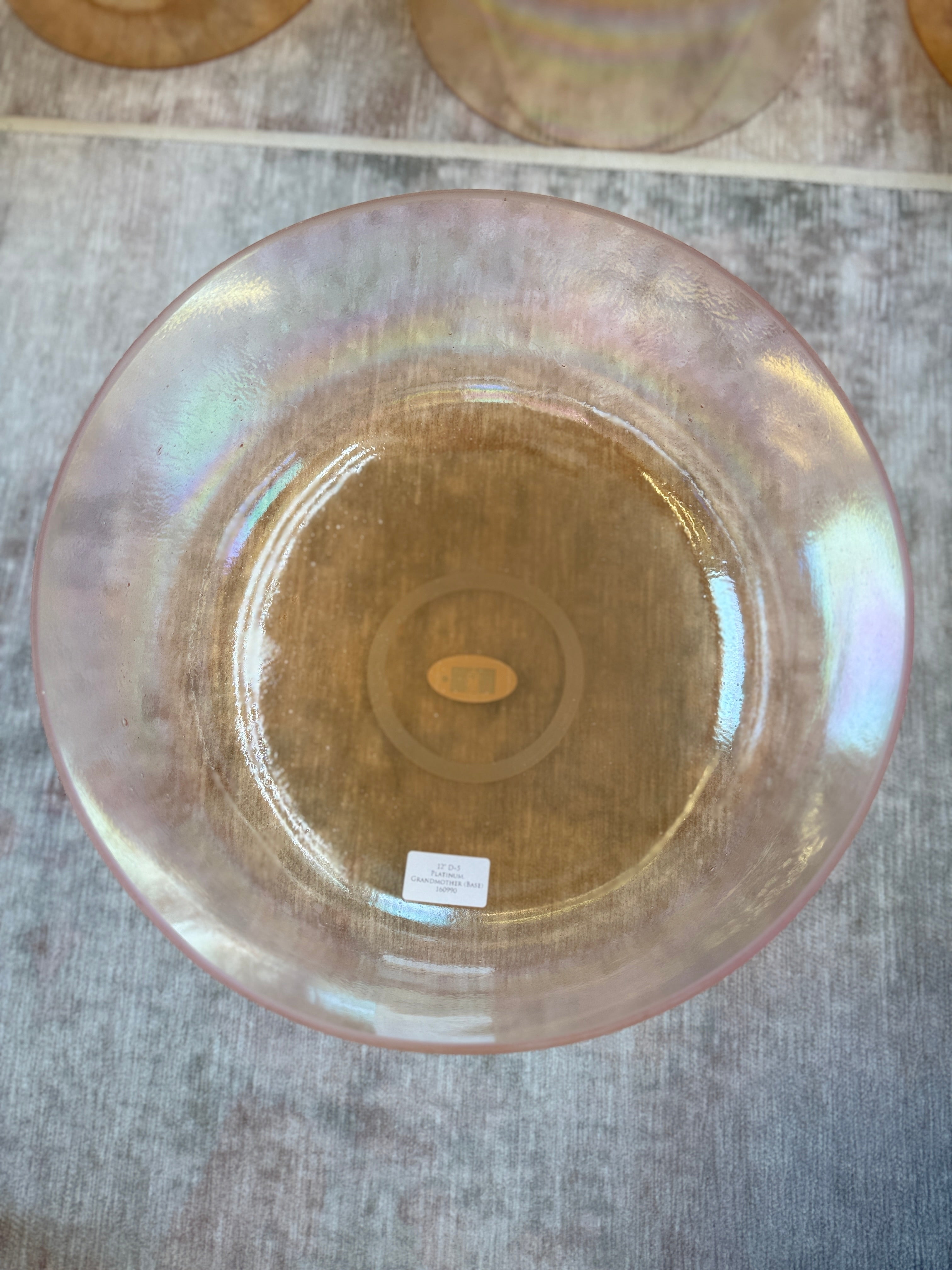 12" D+5 Platinum, Grandmother 160990 Crystal Tones Alchemy Singing Bowl
