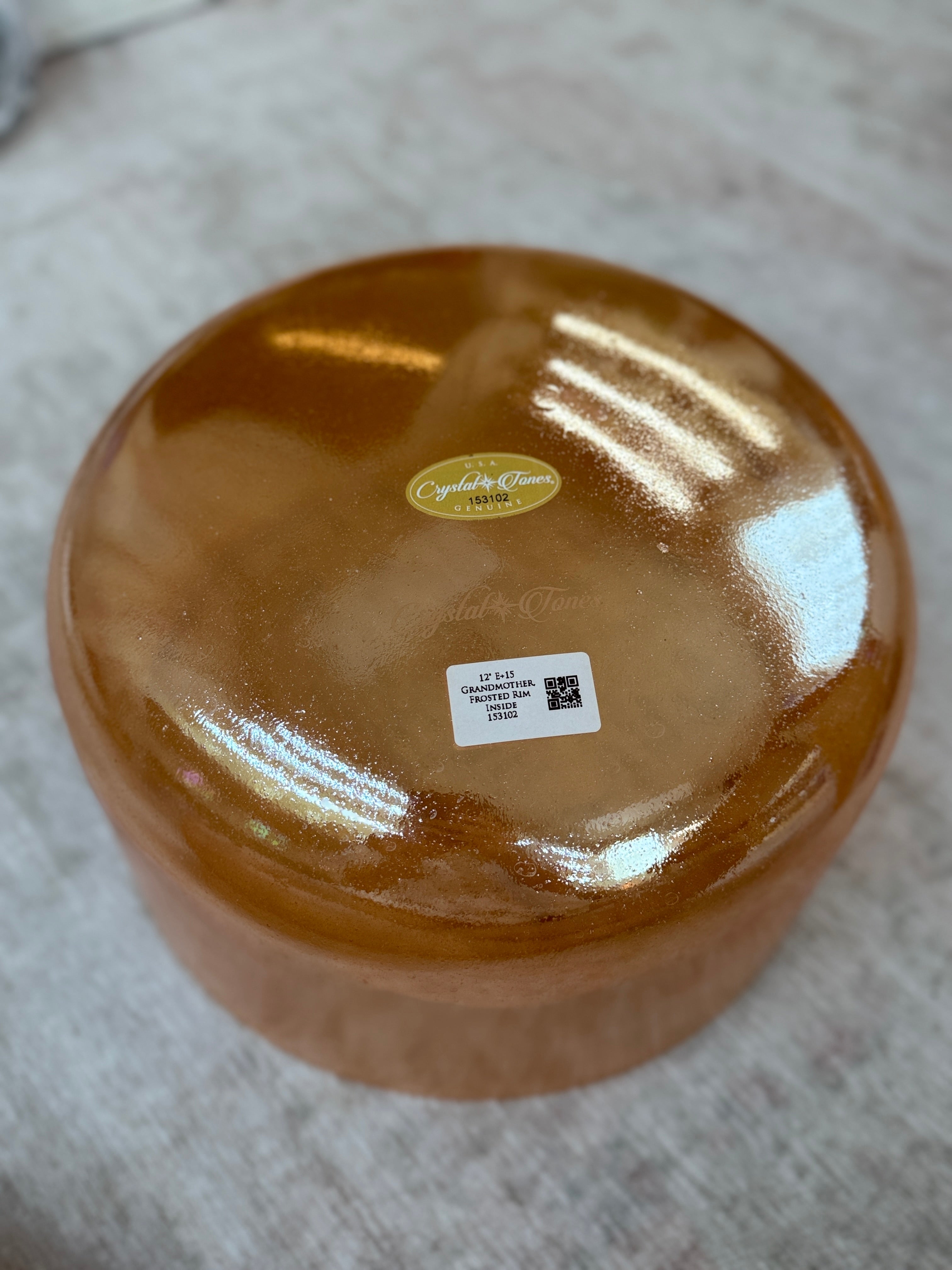 12" E+15 Grandmother, Frosted Rim Inside 153102 Crystal Tones® Alchemy Singing Bowl