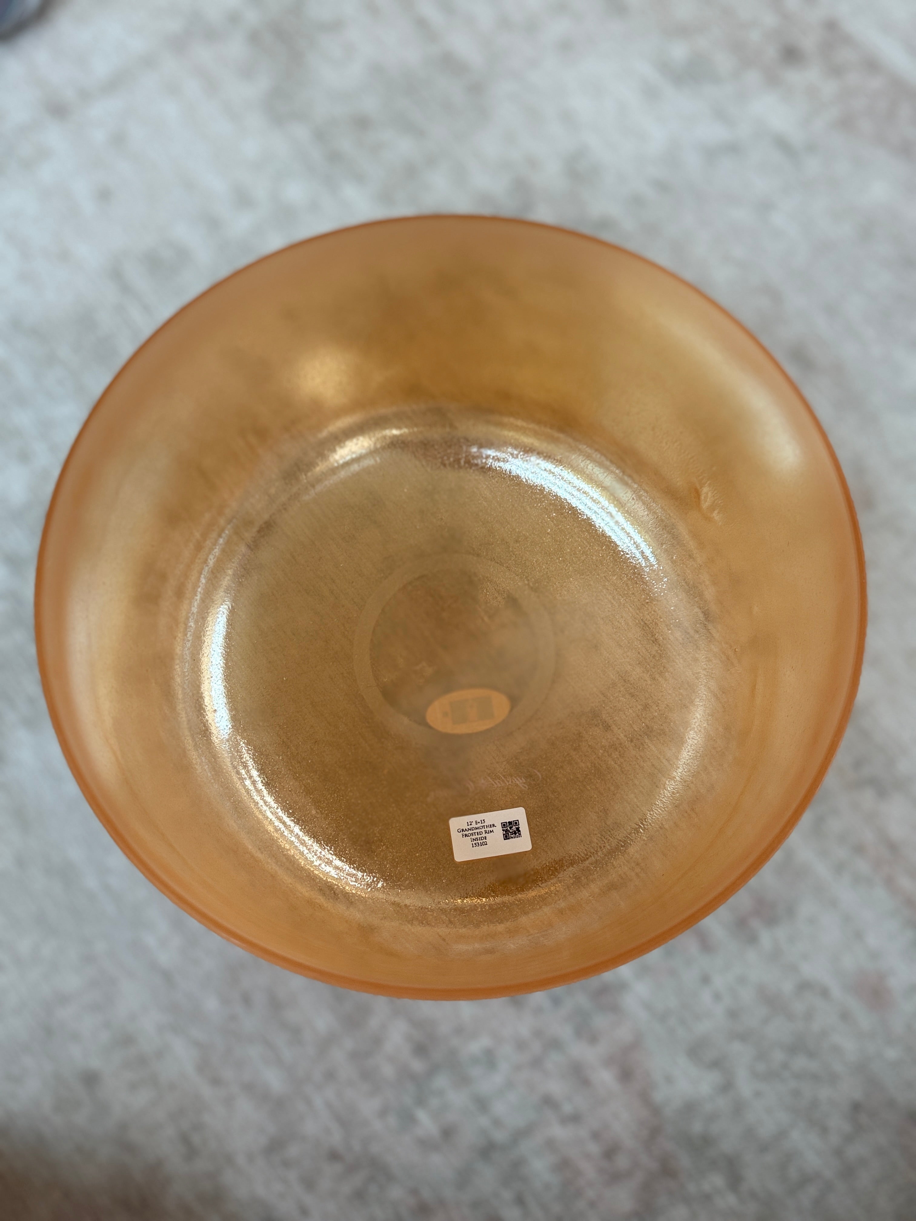 12" E+15 Grandmother, Frosted Rim Inside 153102 Crystal Tones® Alchemy Singing Bowl