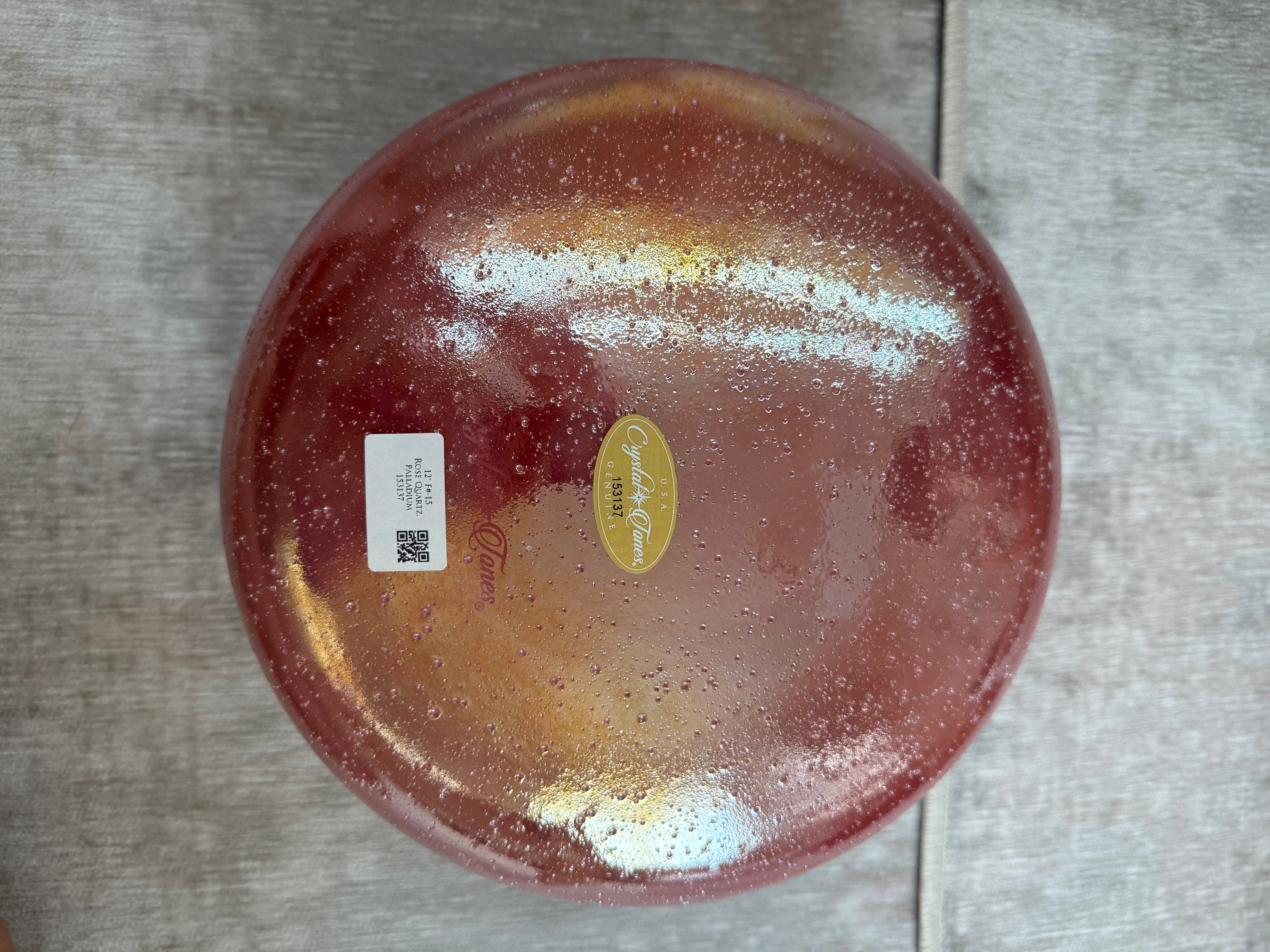 12" F#-15 Rose Quartz, Palladium 153137 Crystal Tones® Alchemy Singing Bowl