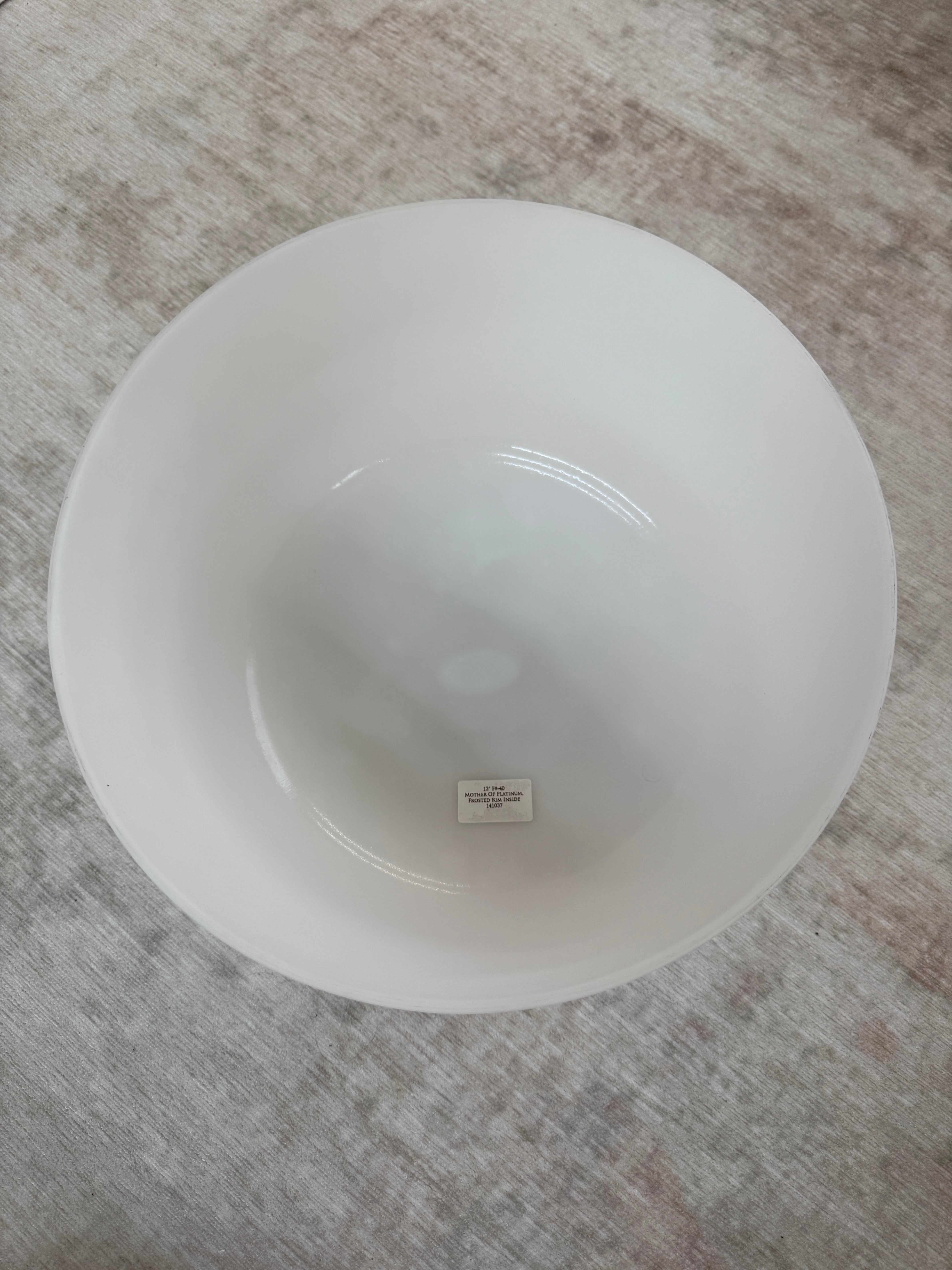 12" F#-40 Mother of Platinum, Frosted Rim Inside 141037 Crystal Tones® Alchemy Singing Bowl
