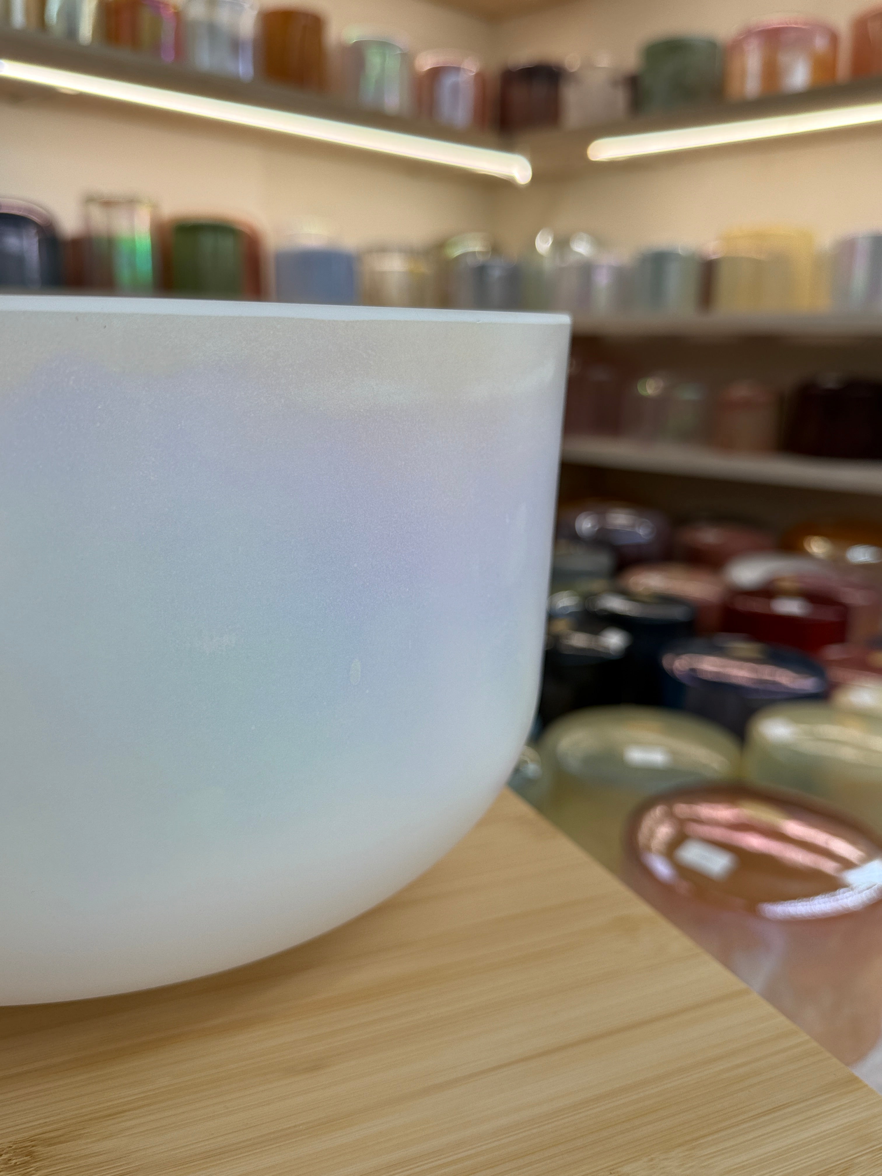 12" F#-40 Mother of Platinum, Frosted Rim Inside 141037 Crystal Tones® Alchemy Singing Bowl