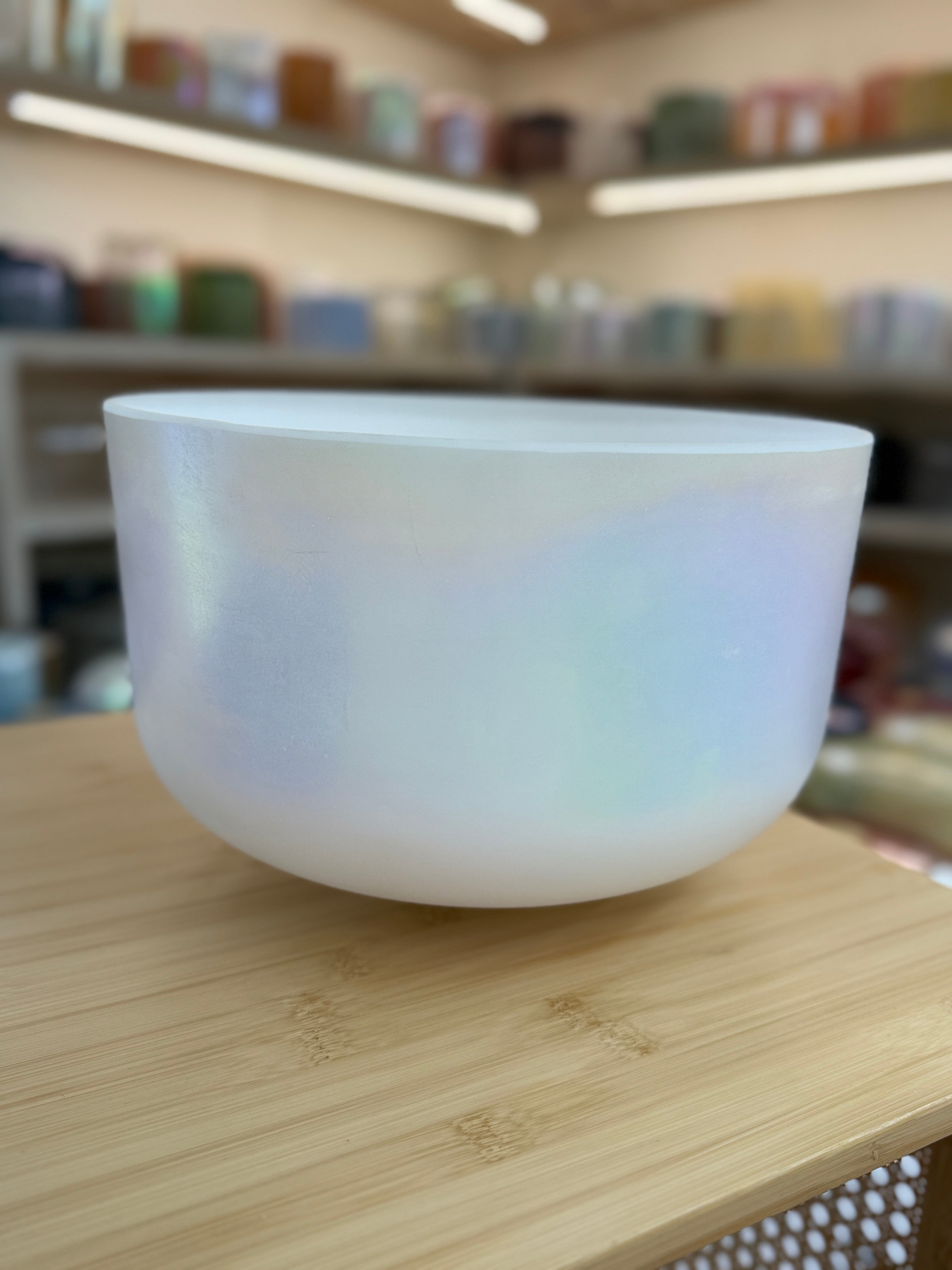 12" F#-40 Mother of Platinum, Frosted Rim Inside 141037 Crystal Tones® Alchemy Singing Bowl