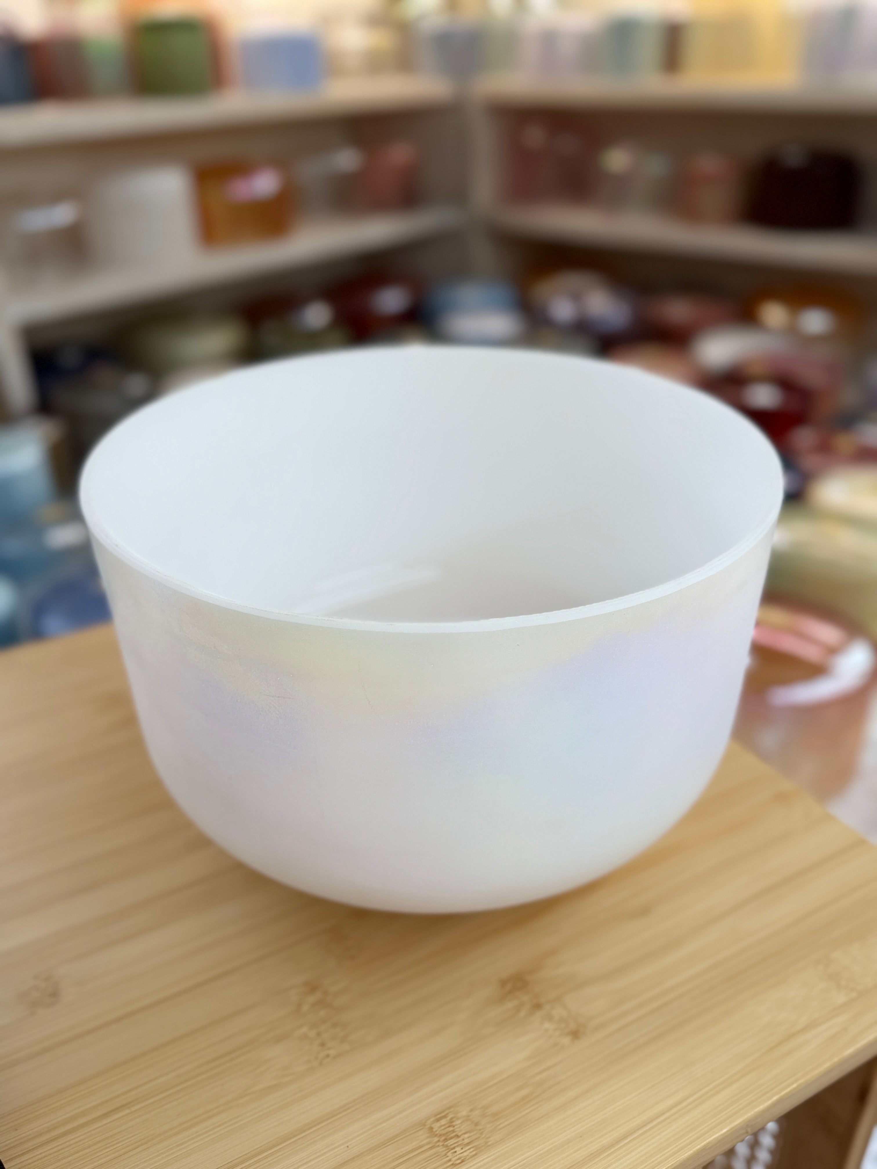 12" F#-40 Mother of Platinum, Frosted Rim Inside 141037 Crystal Tones® Alchemy Singing Bowl