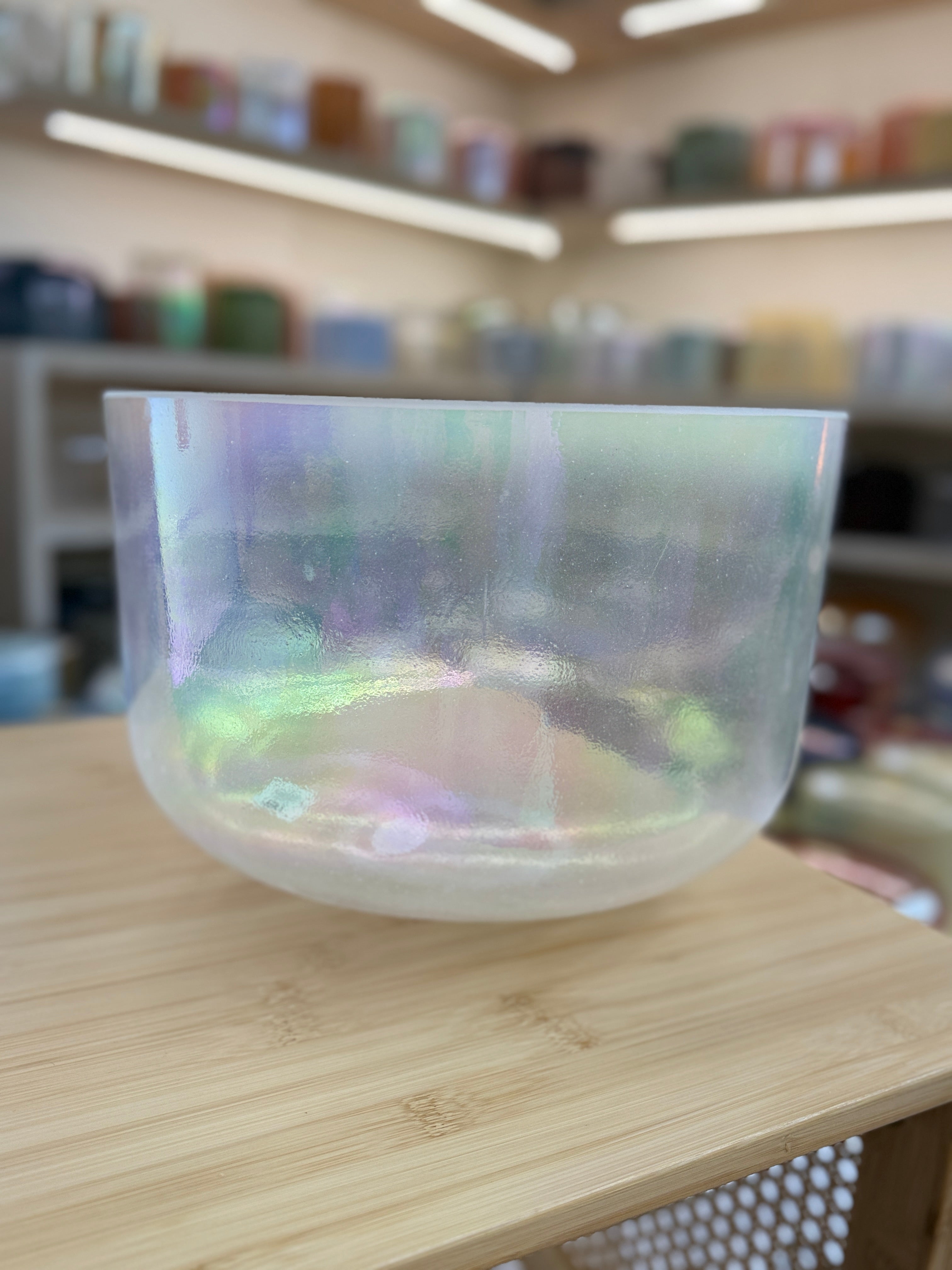 12" F#0 Platinum, Frosted Rim Inside 149437 Crystal Tones® Alchemy Singing Bowl
