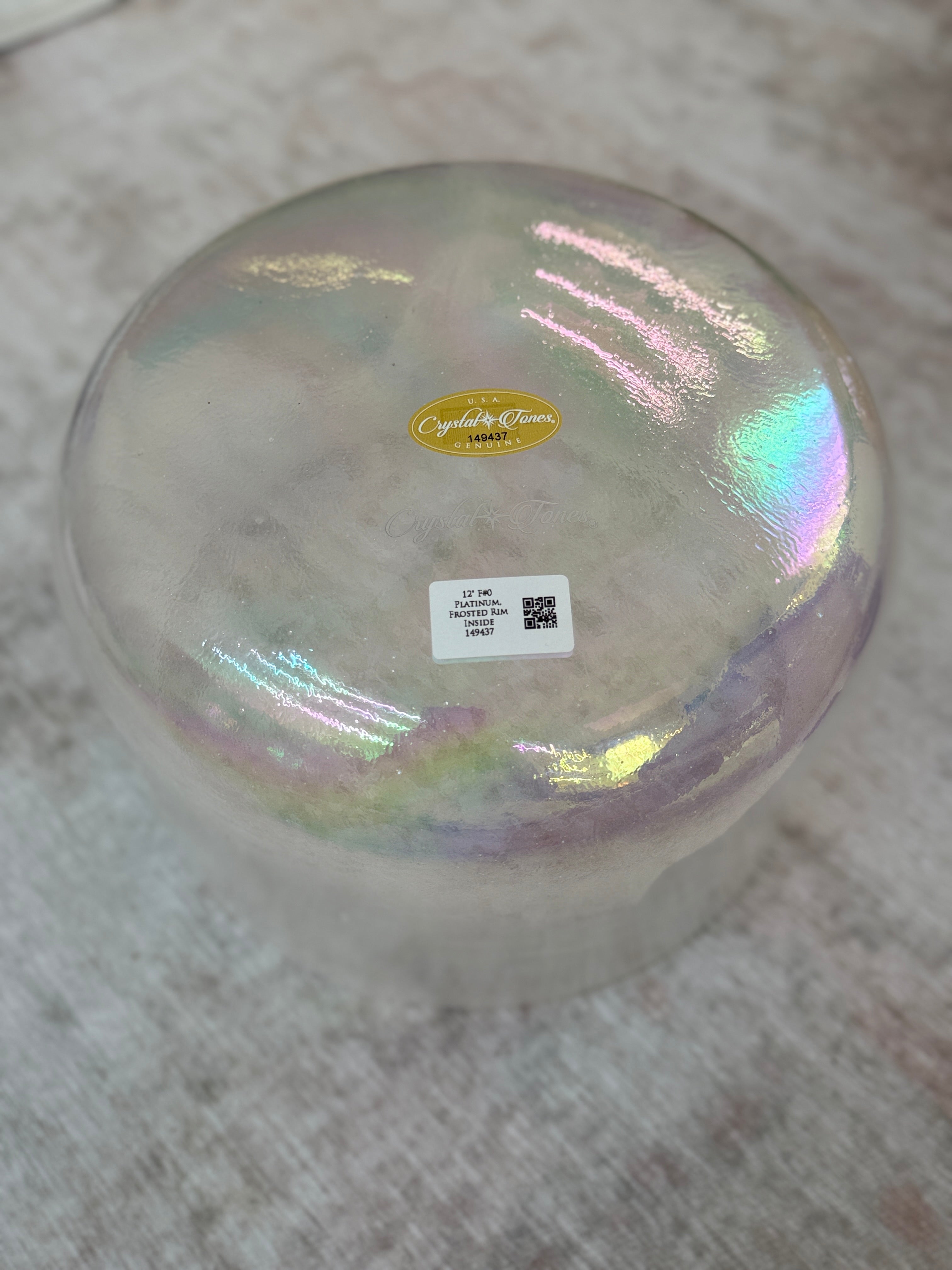 12" F#0 Platinum, Frosted Rim Inside 149437 Crystal Tones® Alchemy Singing Bowl