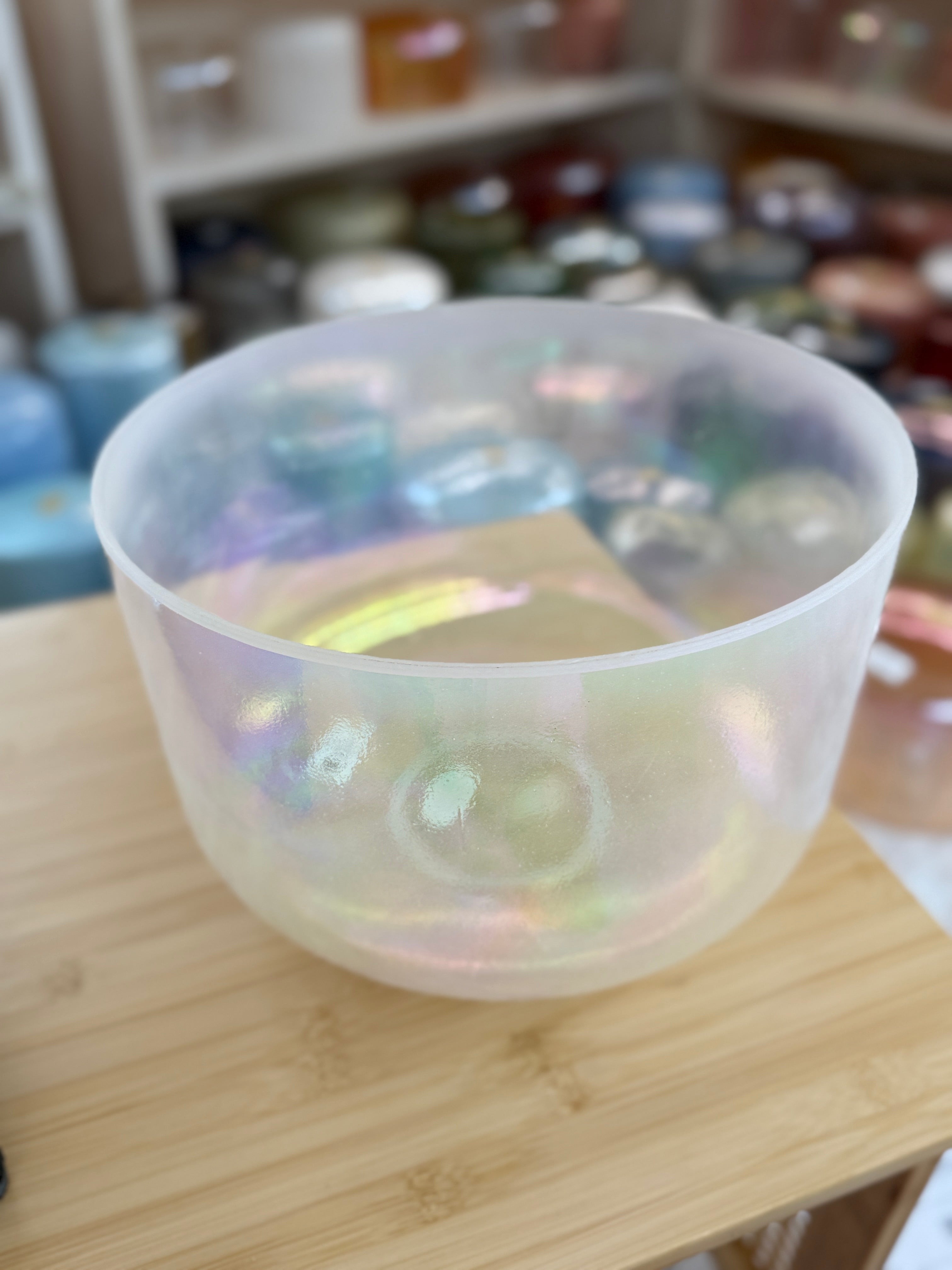 12" F#0 Platinum, Frosted Rim Inside 149437 Crystal Tones® Alchemy Singing Bowl