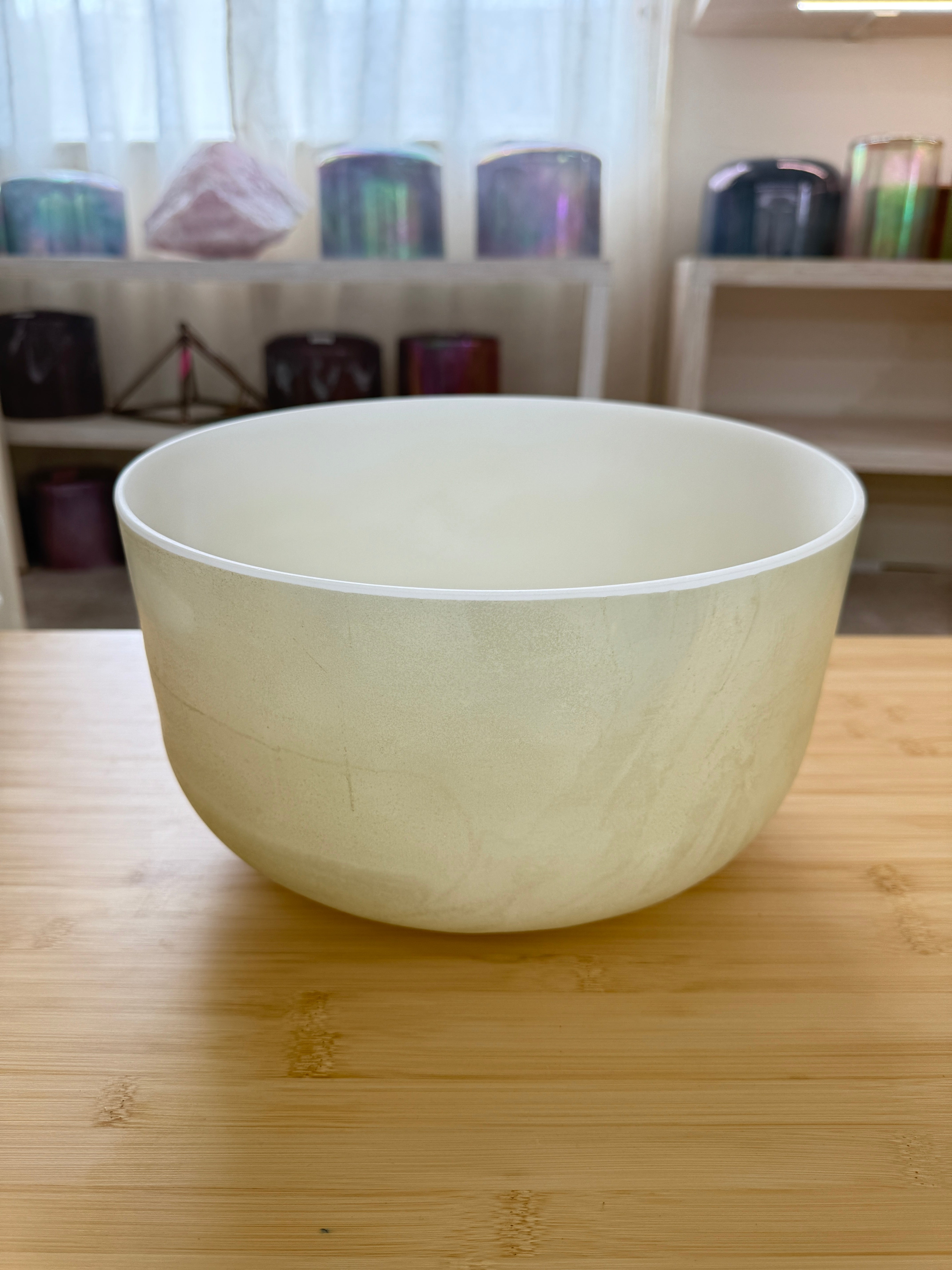 12" G-15 Grandfather Frosted Rim Inside, Transcendent 140709 Crystal Tones® Alchemy Singing Bowl