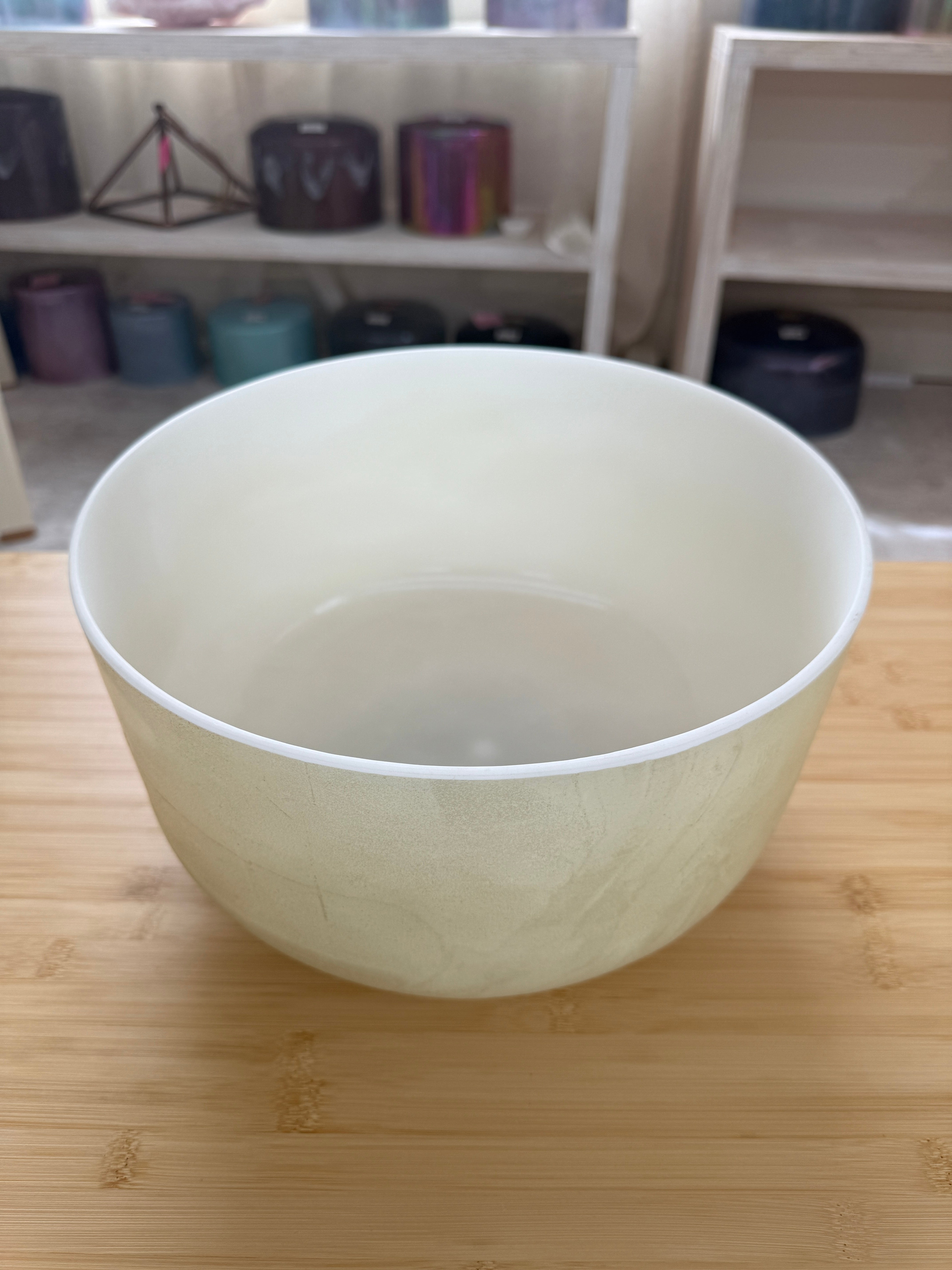 12" G-15 Grandfather Frosted Rim Inside, Transcendent 140709 Crystal Tones® Alchemy Singing Bowl