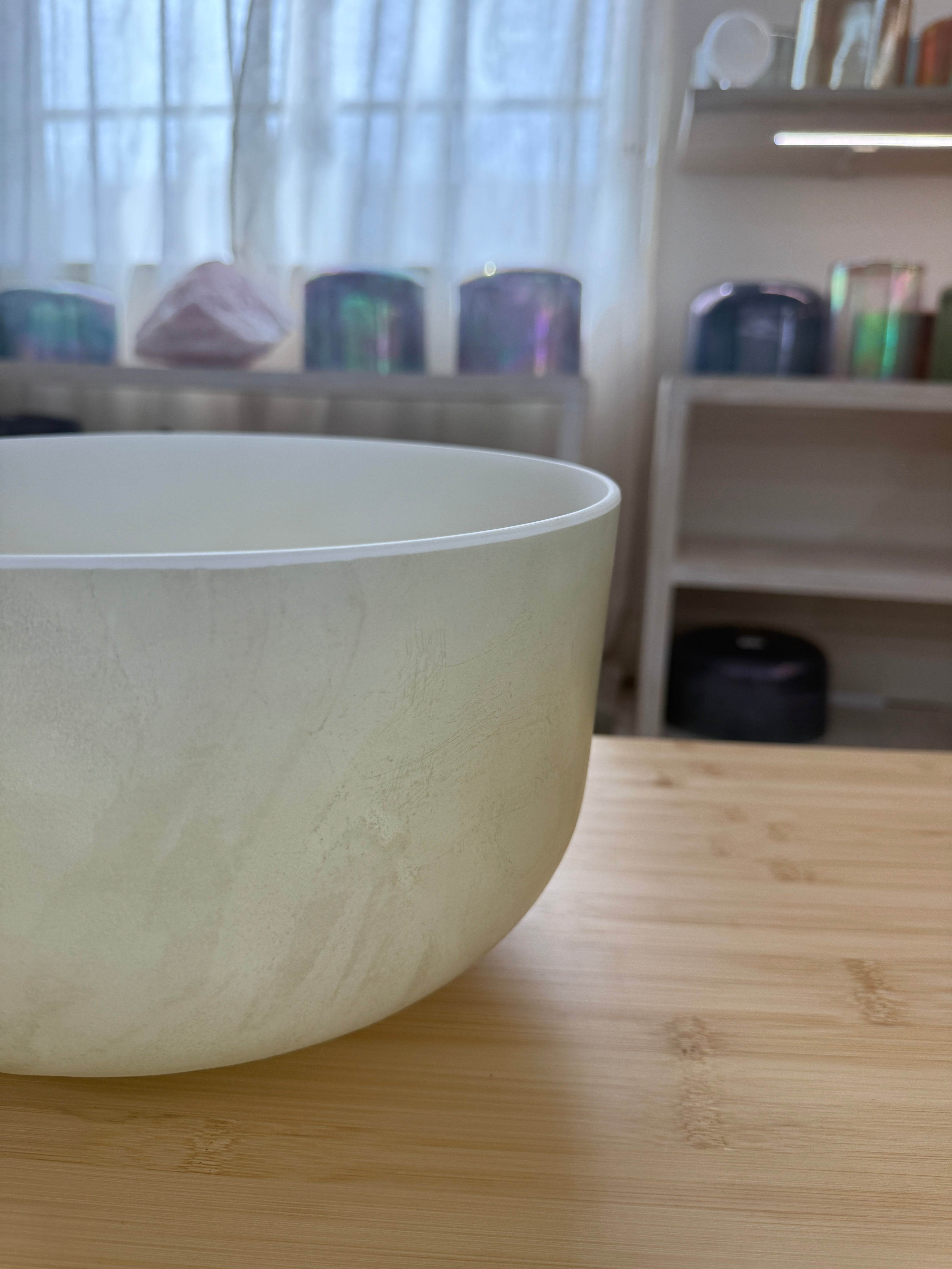 12" G-15 Grandfather Frosted Rim Inside, Transcendent 140709 Crystal Tones® Alchemy Singing Bowl
