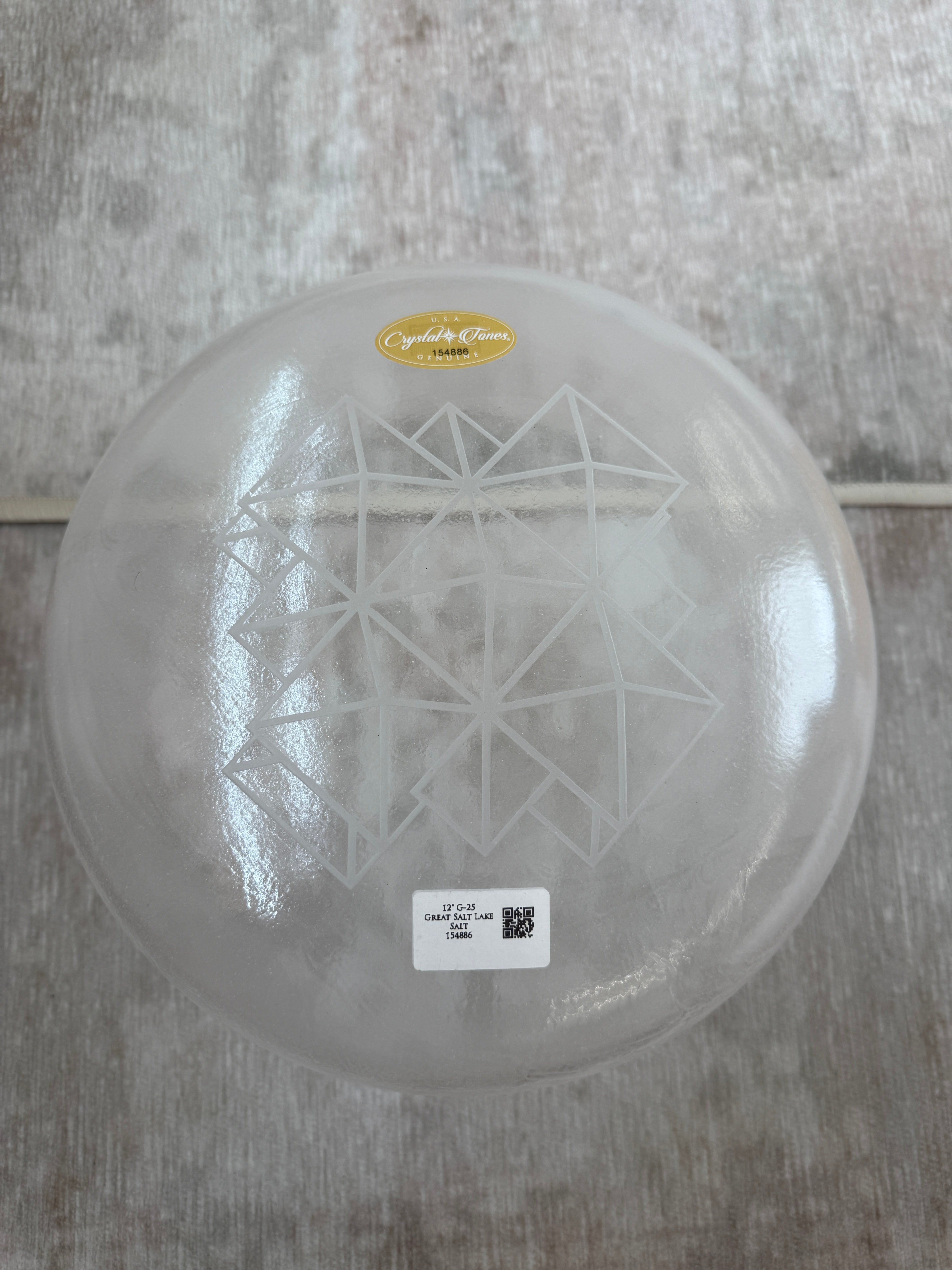 12” G-25 Great Salt Lake Salt 154886 Crystal Tones® Alchemy Singing Bowl