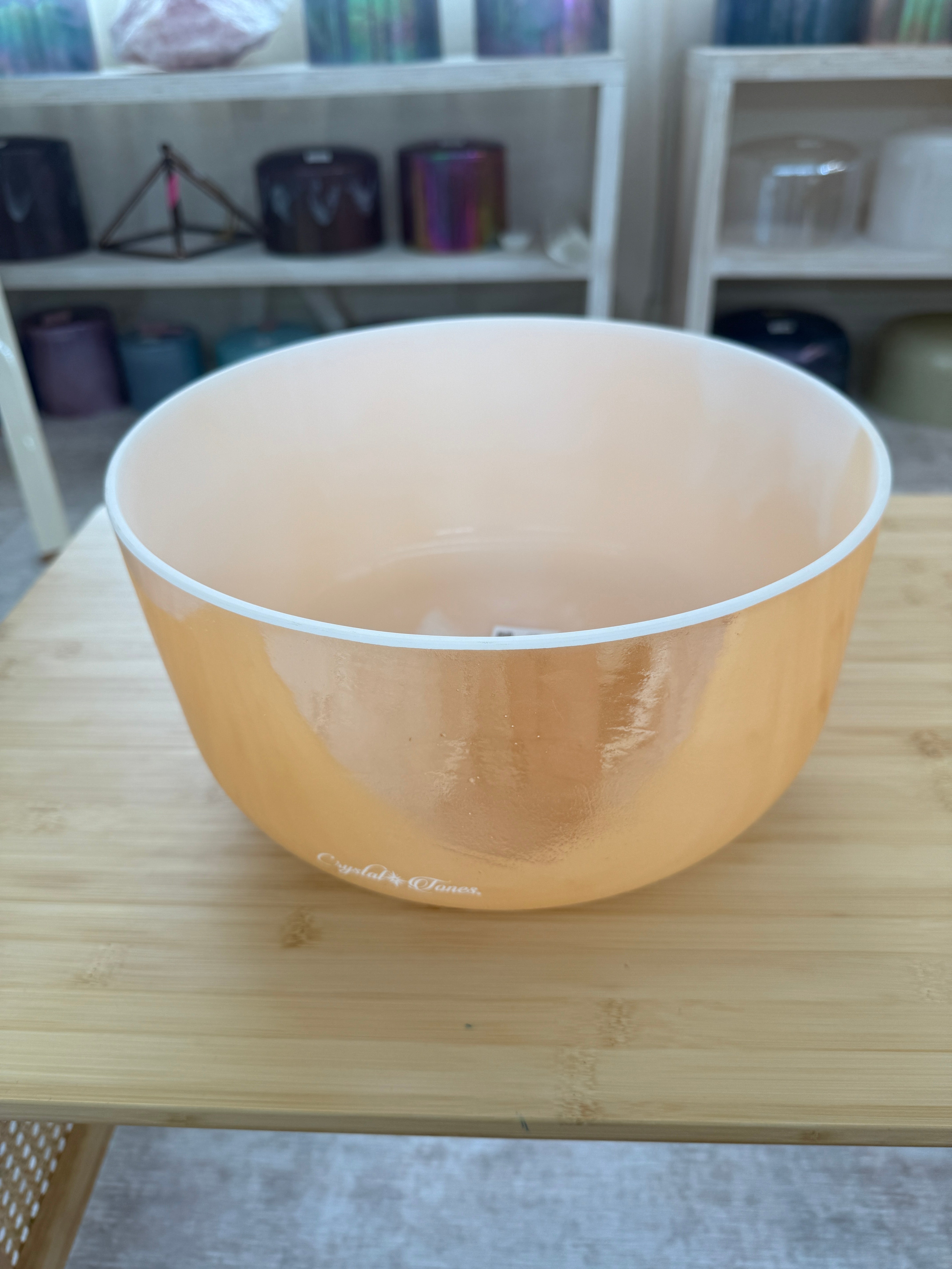 12" G0 Laughing Buddha, Frosted Rim Inside 155691 Crystal Tones® Alchemy Singing Bowl