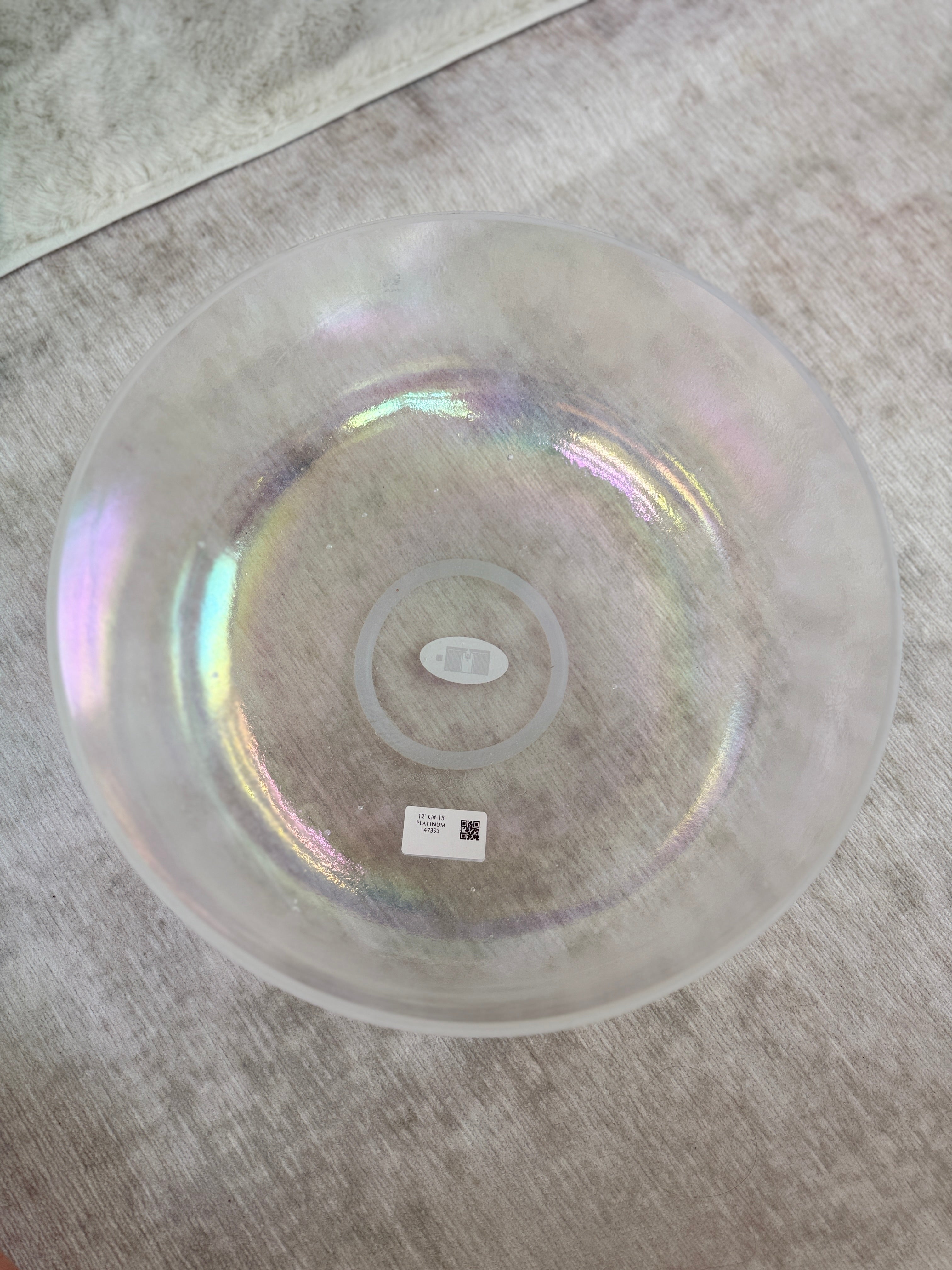 12" G#-15 Platinum 147393 Crystal Tones® Alchemy Singing Bowl