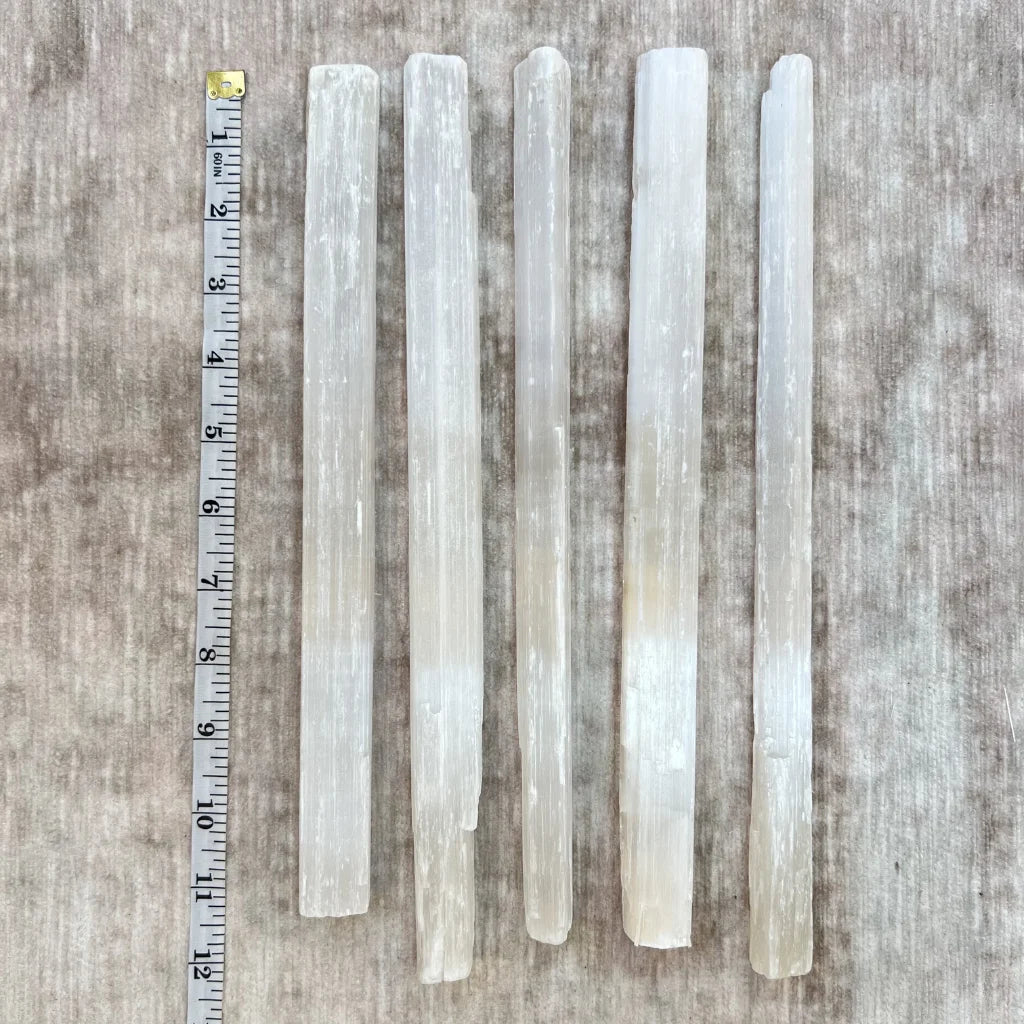 Protocolo: Limpieza Energética del Espacio - Pack de 5 Varas de Selenita 12"