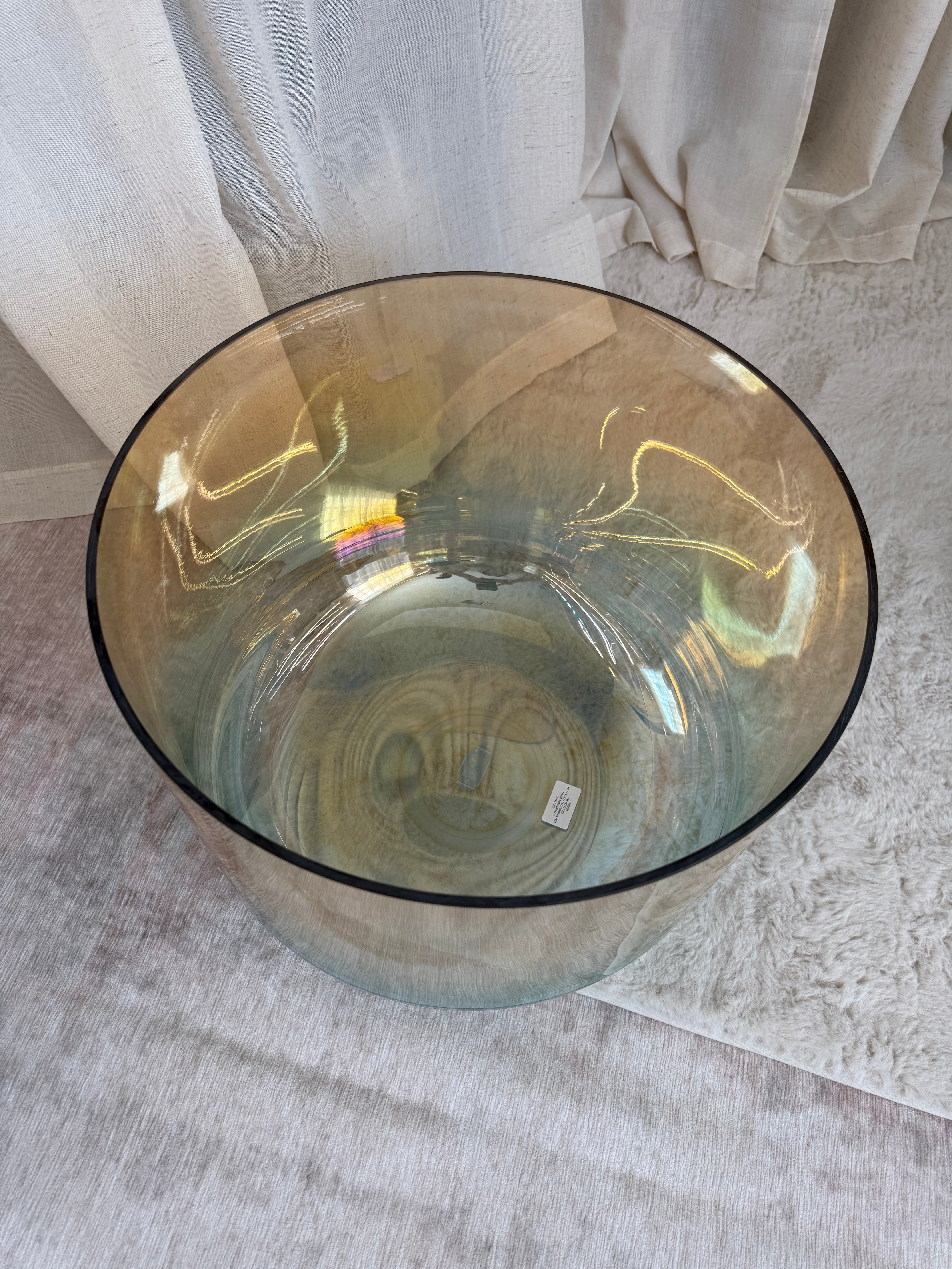 16" G#+40 Supergrade Grandmother, Aqua Aura Gold 160206 Crystal Tones® Alchemy Singing Bowl