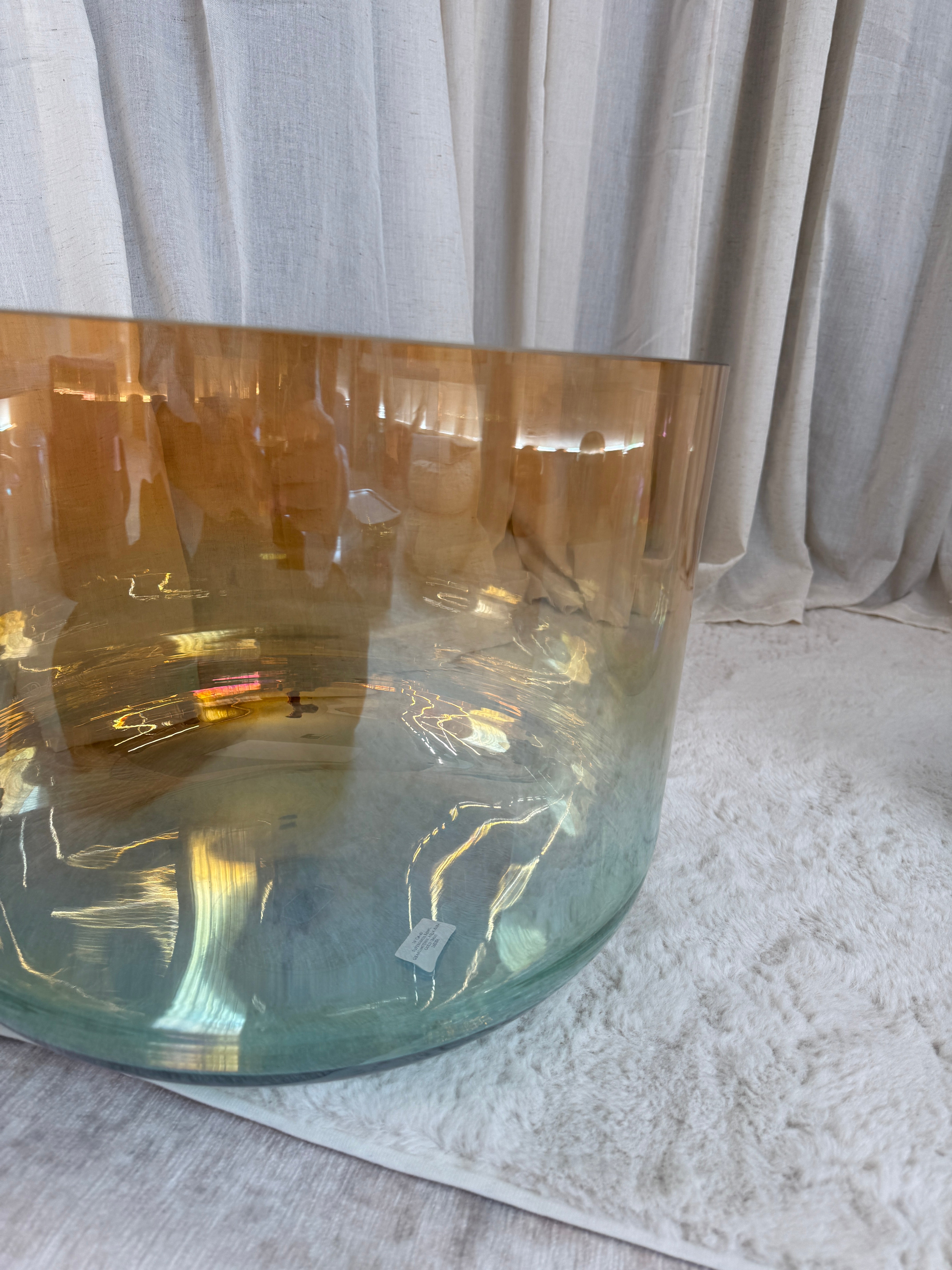 16" G#+40 Supergrade Grandmother, Aqua Aura Gold 160206 Crystal Tones® Alchemy Singing Bowl