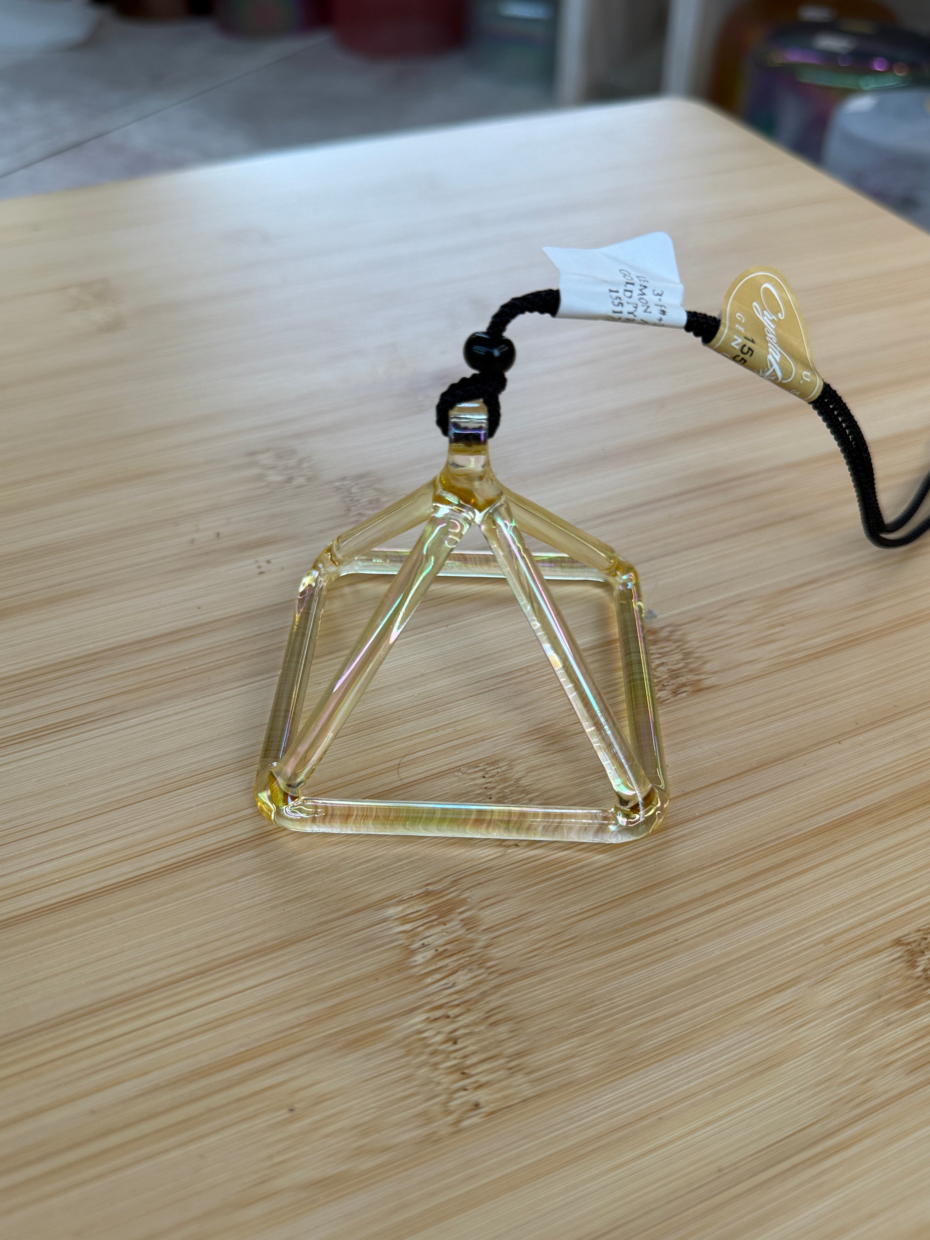 3" F#+30 Lemon Aura Gold 155179 Crystal Tones® Alchemy Singing Pyramid