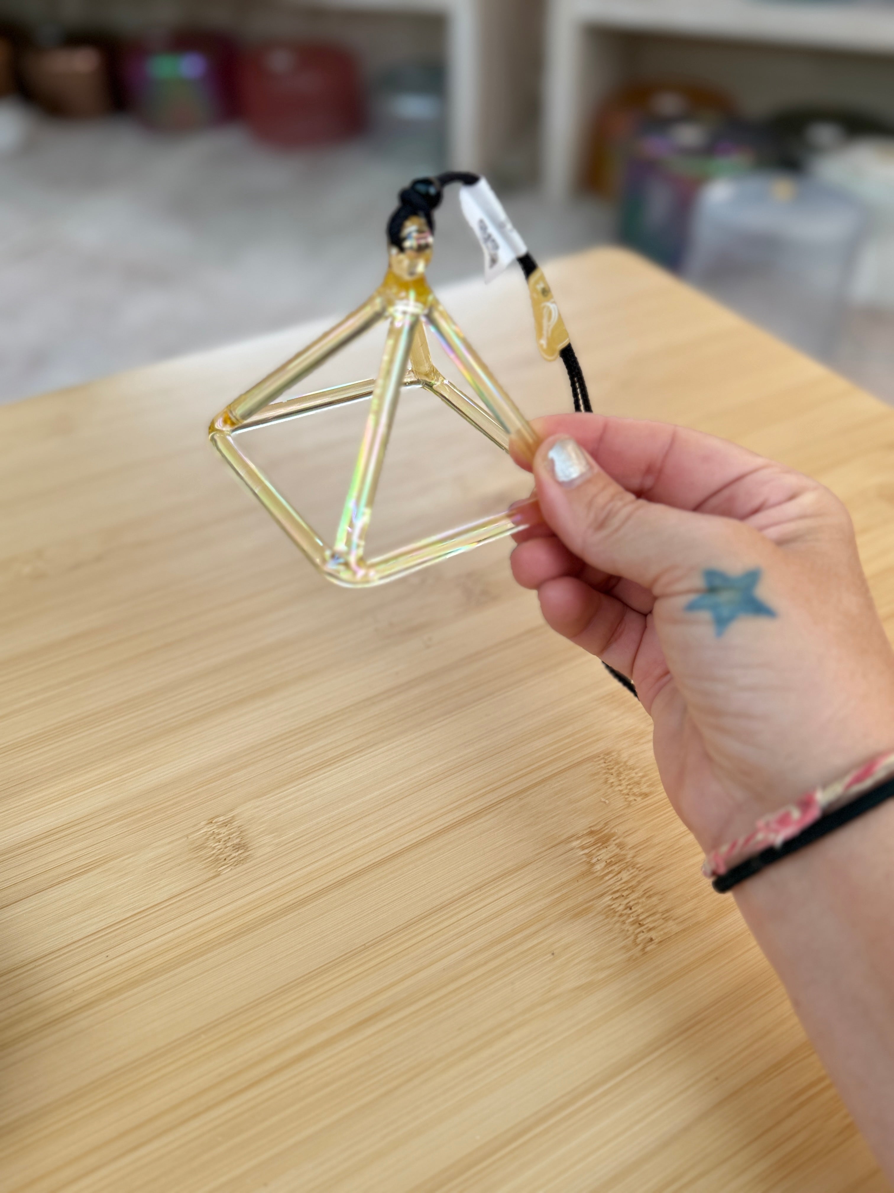 3" F#+30 Lemon Aura Gold 155179 Crystal Tones® Alchemy Singing Pyramid